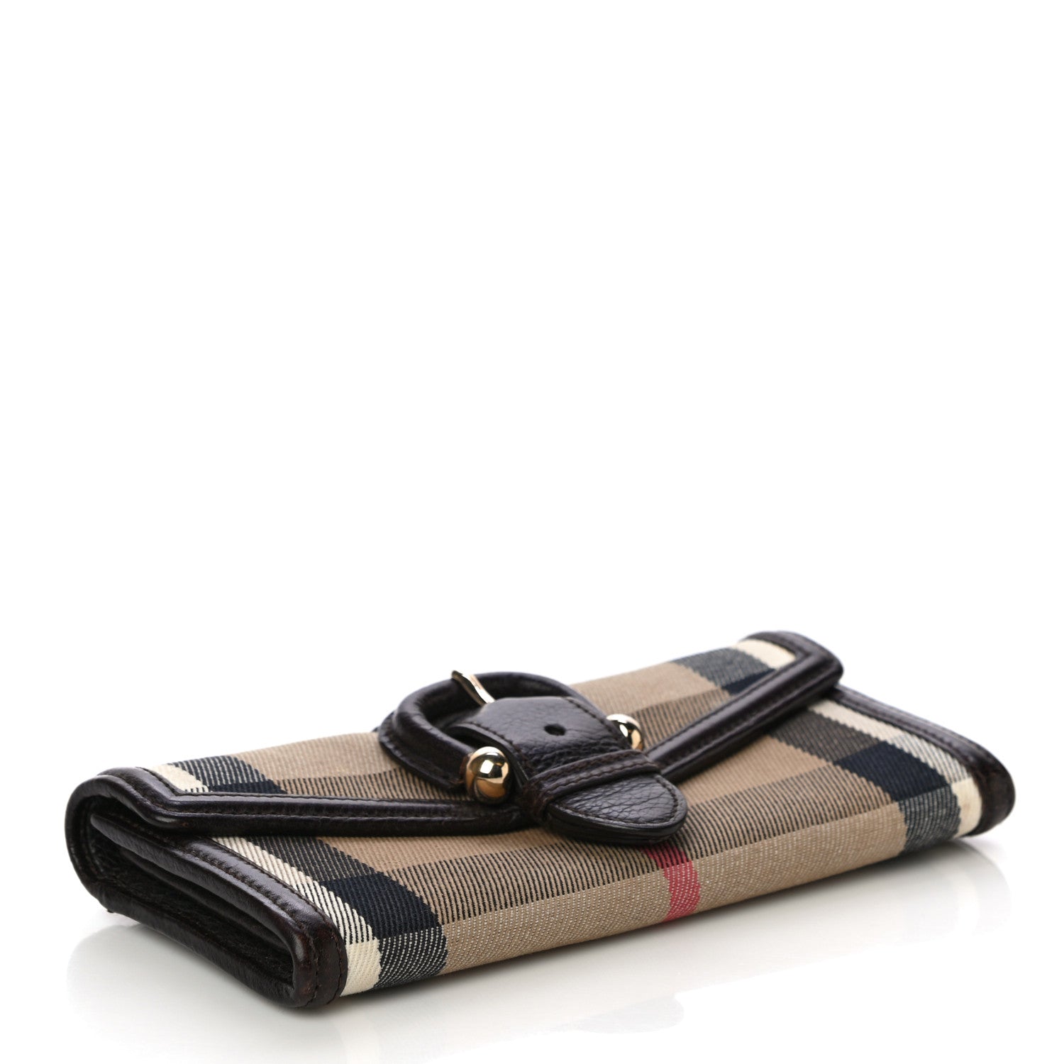 Burberry Calfskin Mega Check Continental Wallet Black 4 of 12