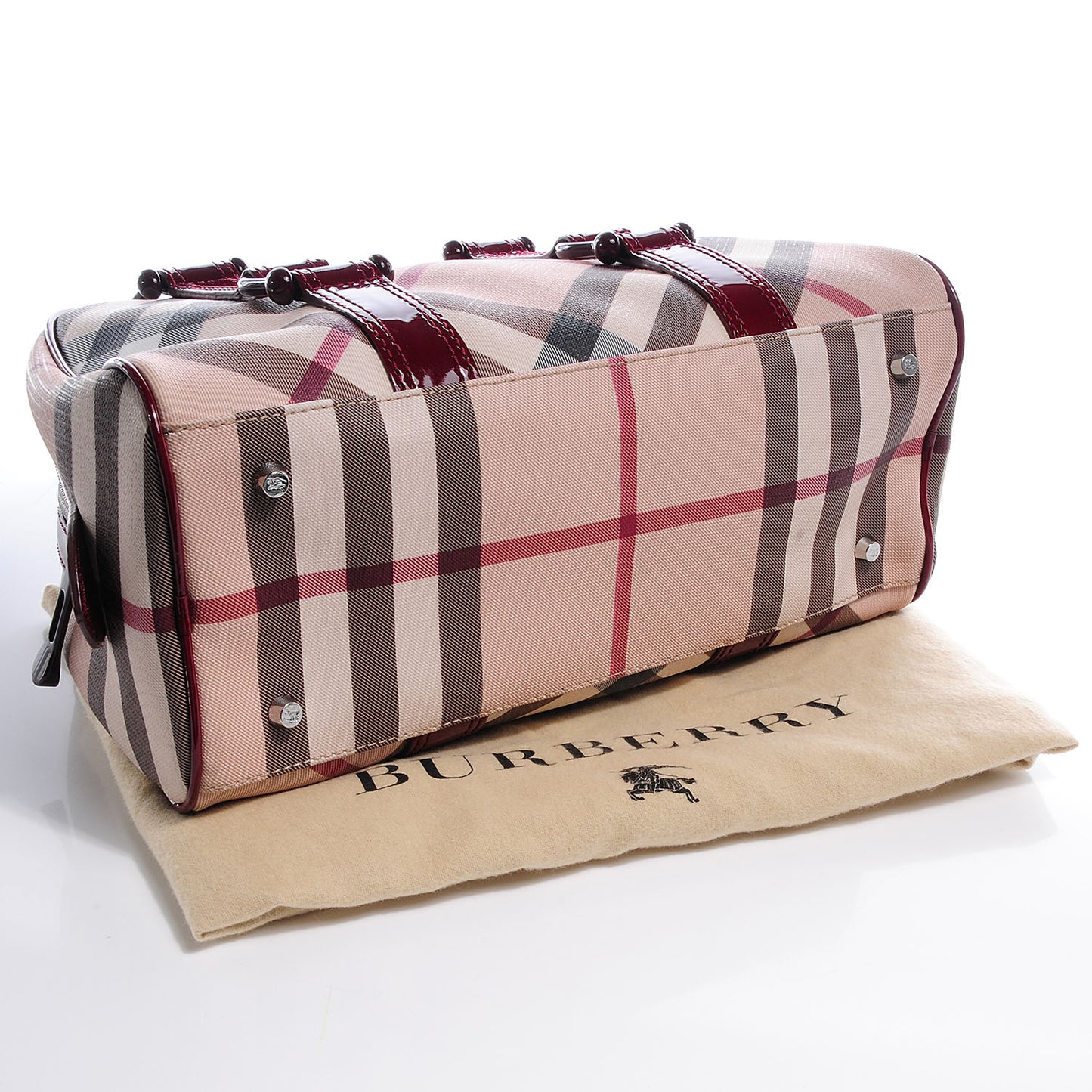 Supernova Check Bowler Tote Red