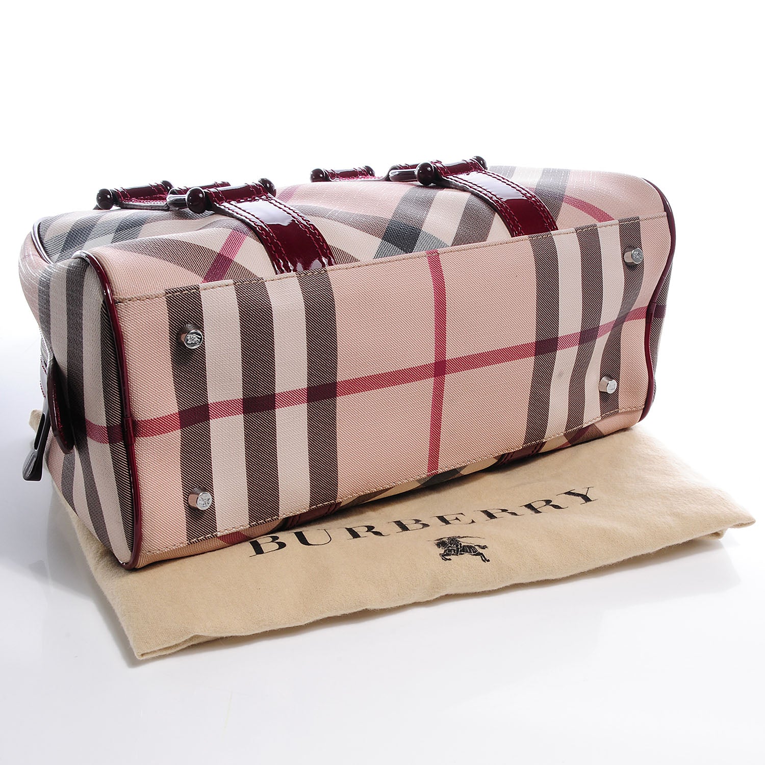 Burberry Supernova Check Bowler Tote Red 4 of 8