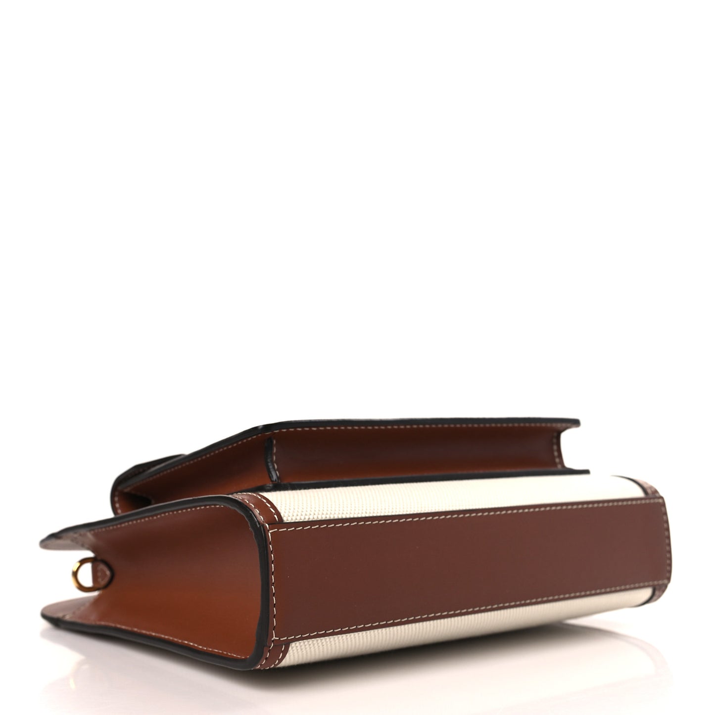 Canvas Smooth Calfskin Two Tone Mini Pocket Bag Tan