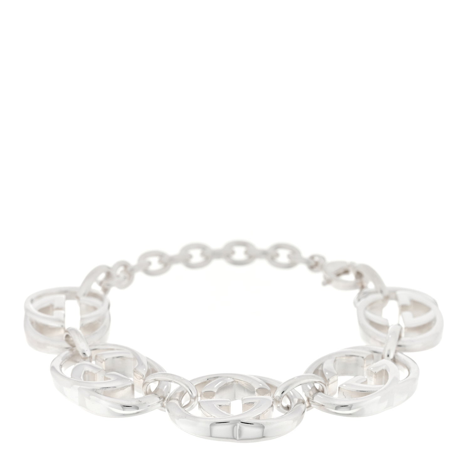 Gucci Sterling Silver Britt G Link Bracelet 1 of 3