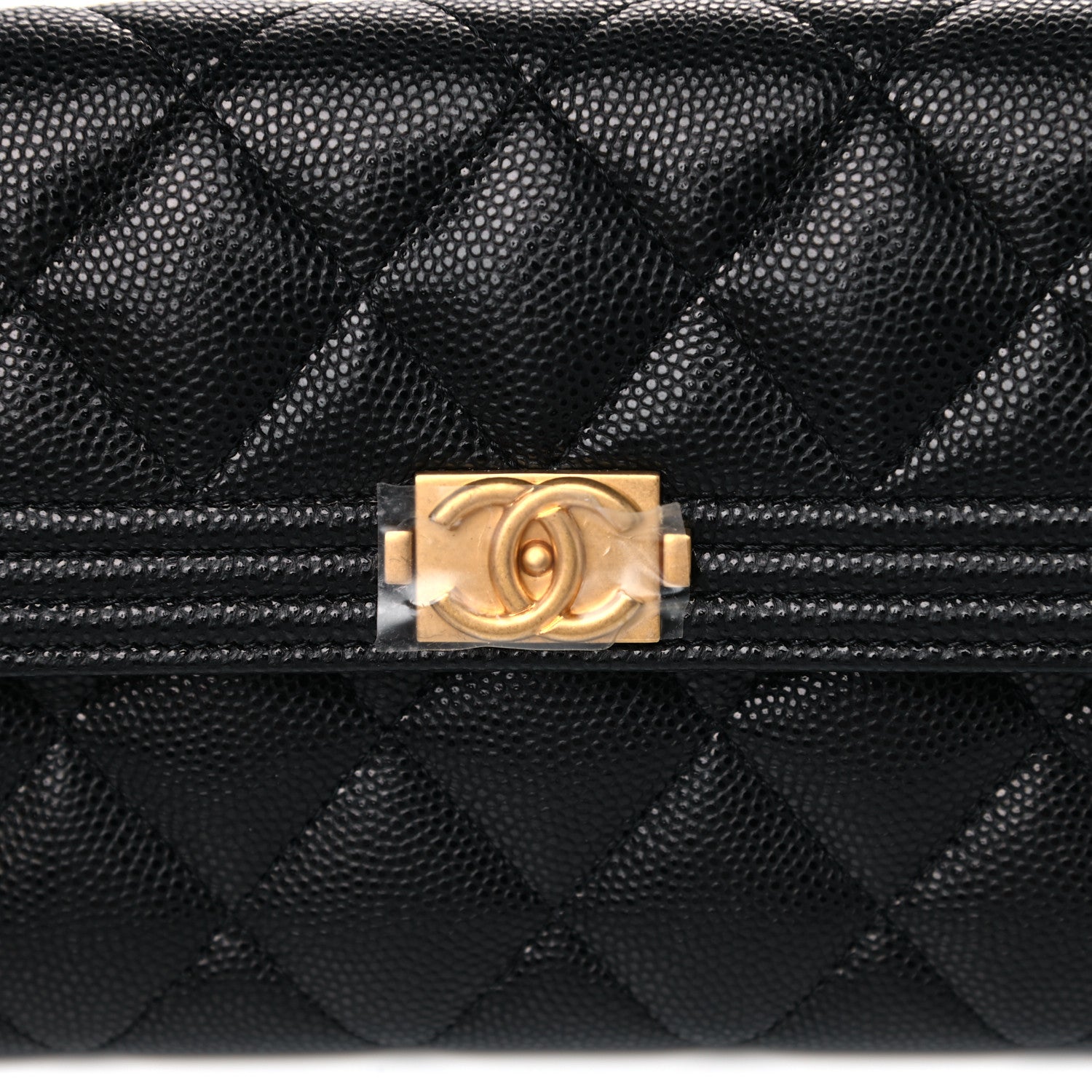 Chanel Caviar Quilted Large Boy Gusset Flap Wallet Black 9 of 10