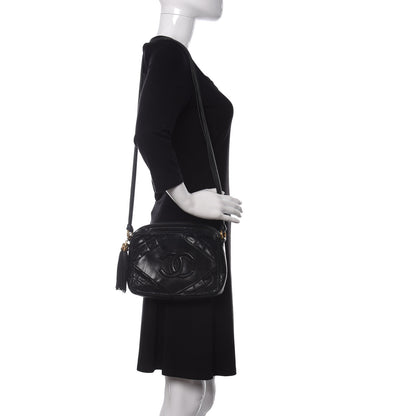 Chanel Lambskin Quilted CC Tassel Camera Case Black 2 of 11