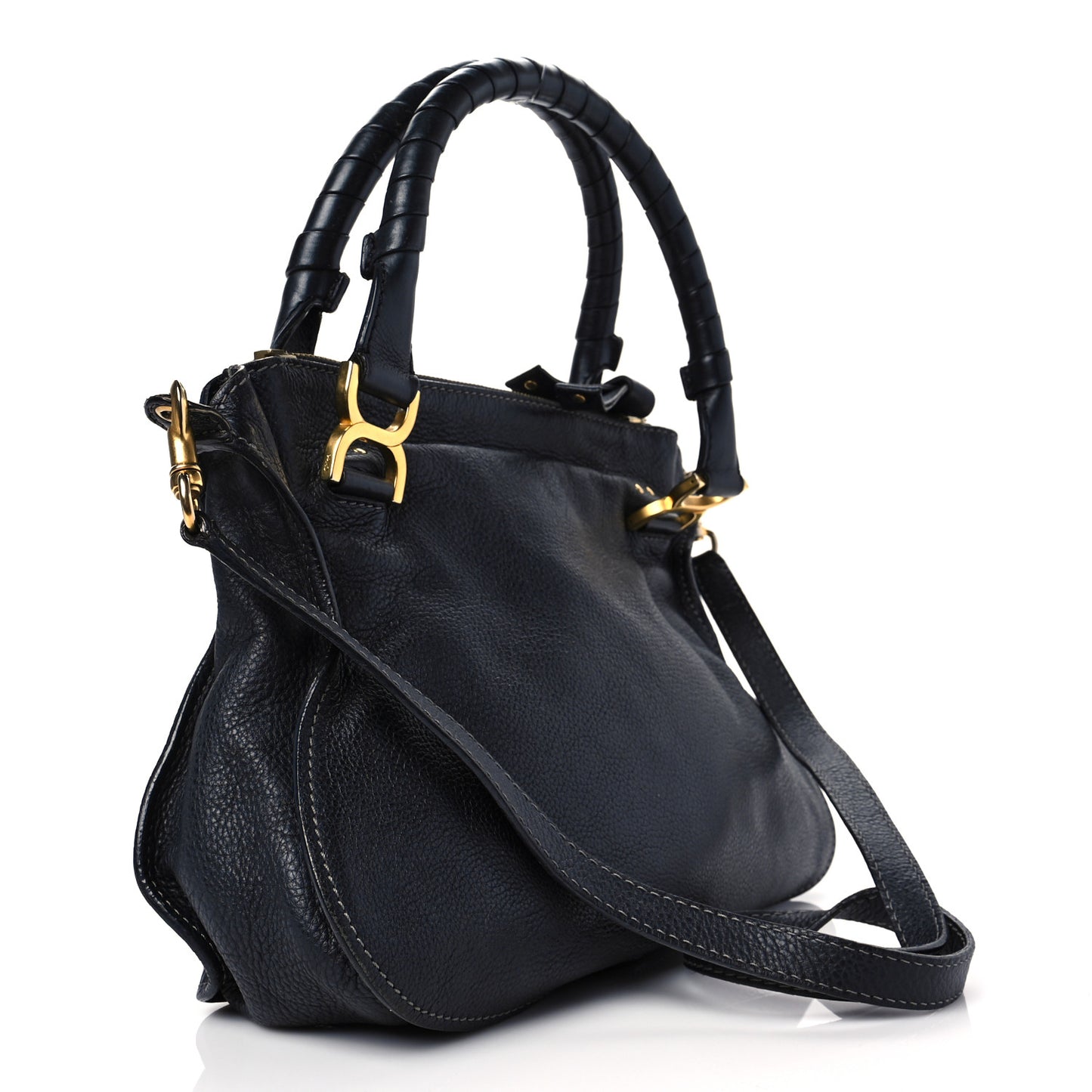 Calfskin Medium Marcie Satchel Black