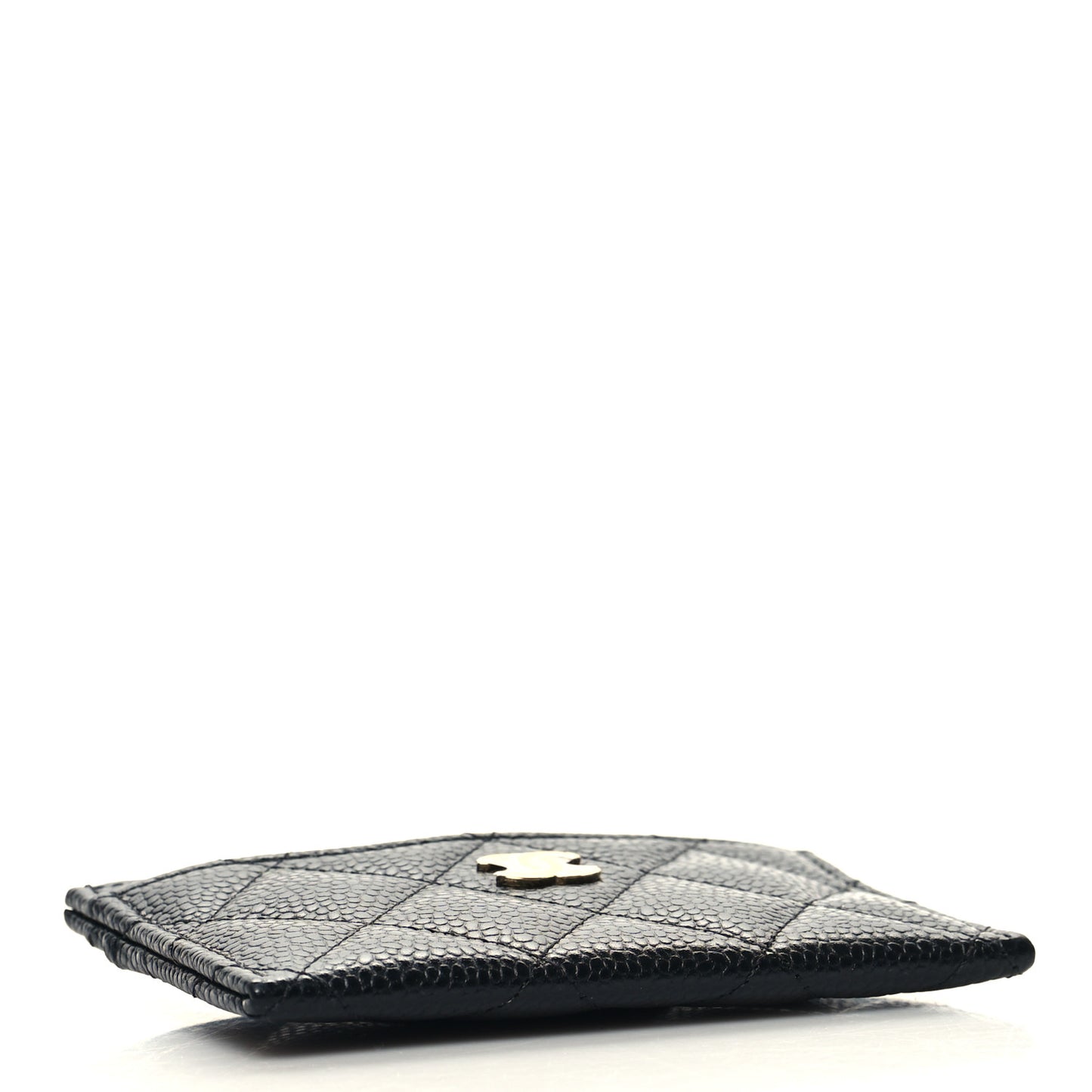Caviar Quilted Card Holder Black