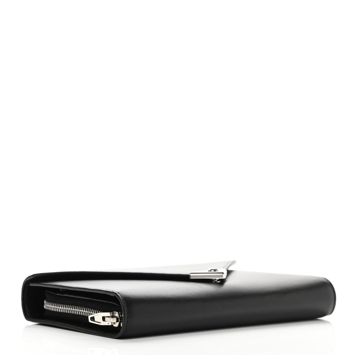 Calfskin Prisma Skeletal Envelope Wallet Clutch Black