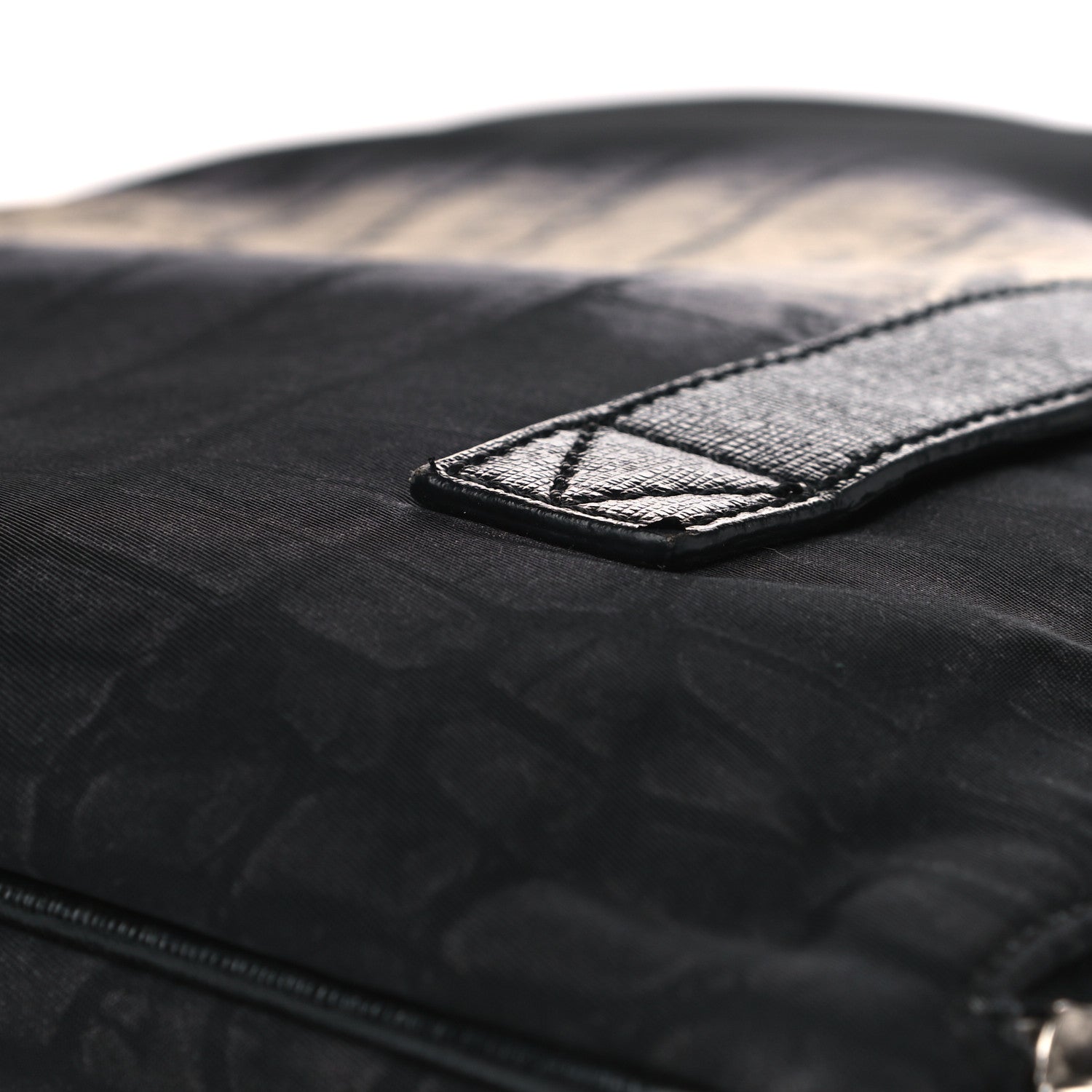 Fendi Canvas Calfskin Crocodile Printed Pouch Clutch Black Multicolor 12 of 12