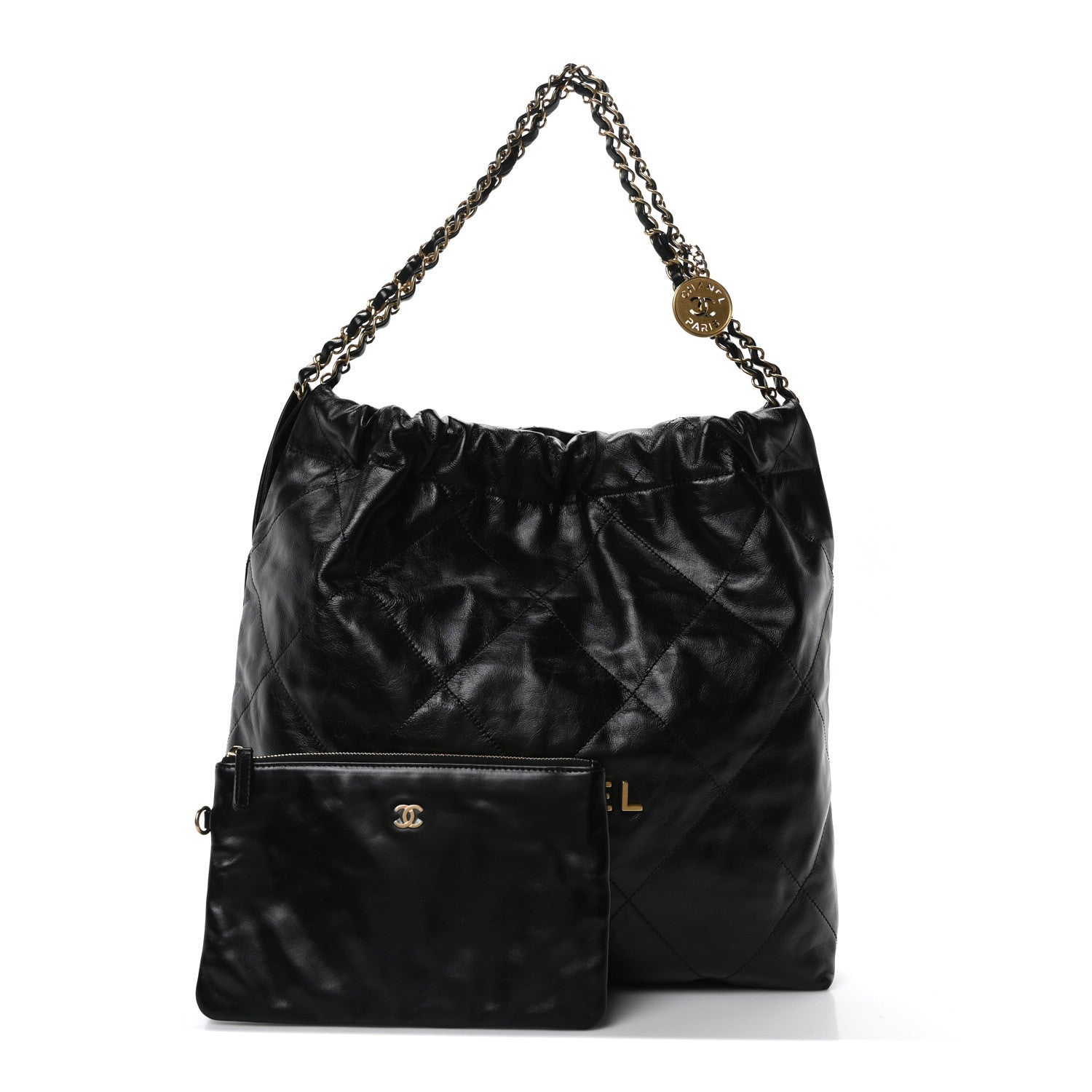 Chanel Shiny Calfskin Quilted Chanel 22 Black 3 of 11