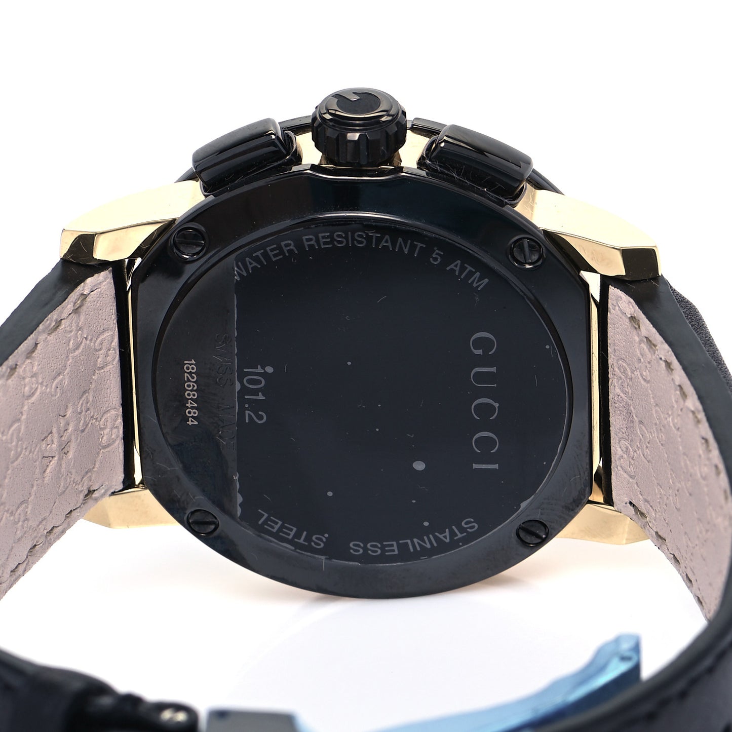 PVD Stainless Steel Calfskin 44mm G-Chrono Quartz Watch Black