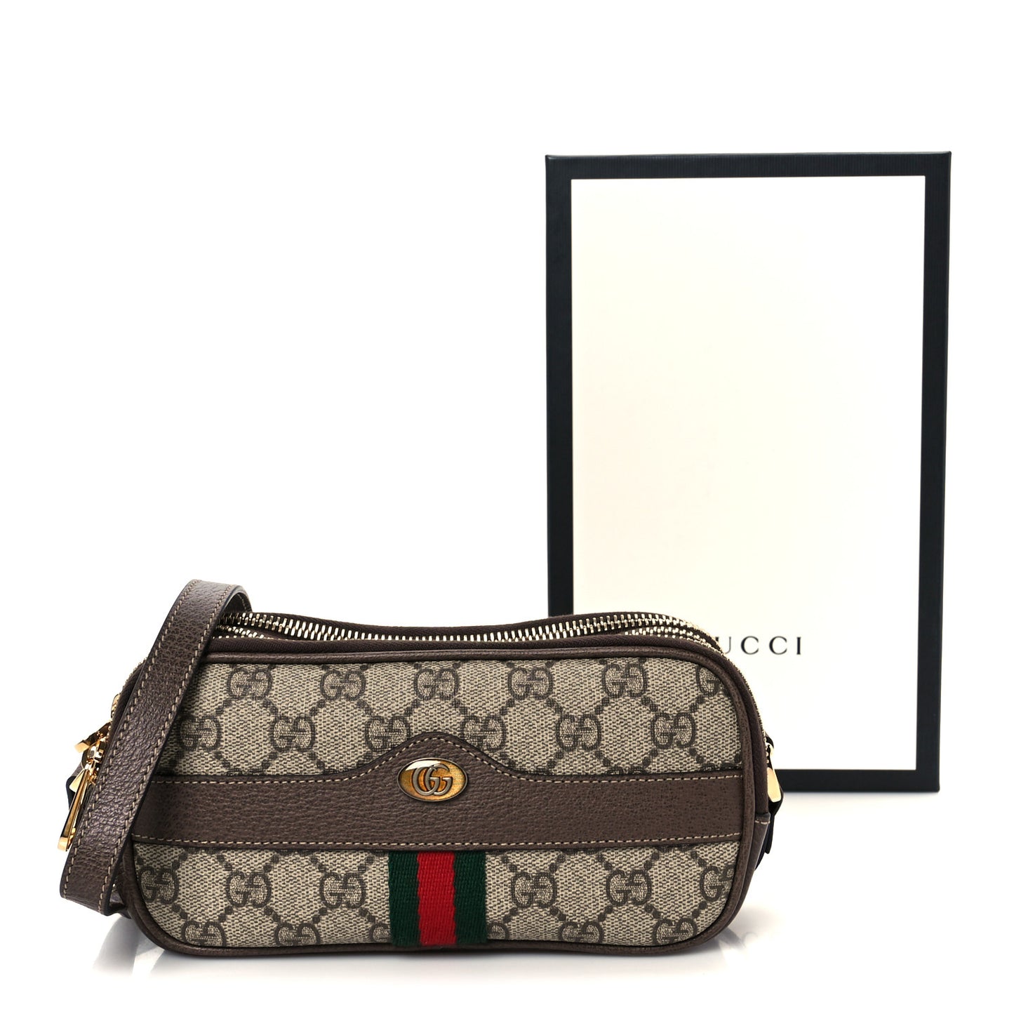 GG Supreme Monogram Web Mini Ophidia GG Bag Brown