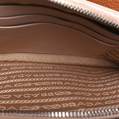 Prada Nappa Impunture Diagramme Mini Double Zip Chain Crossbody Bag Cipria 6 of 10