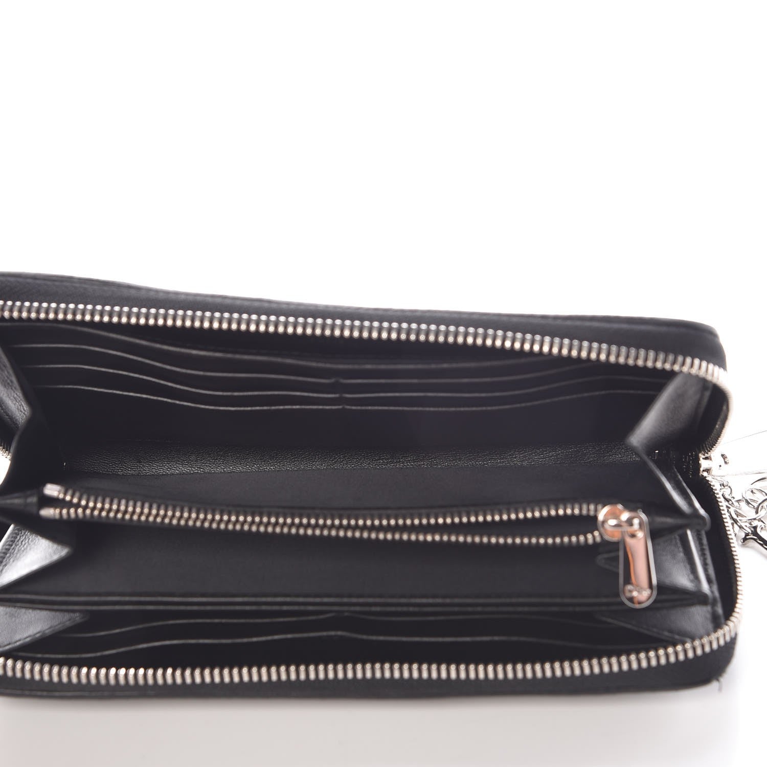 Christian Dior Lambskin Cannage Voyageur Wallet Black 5 of 18