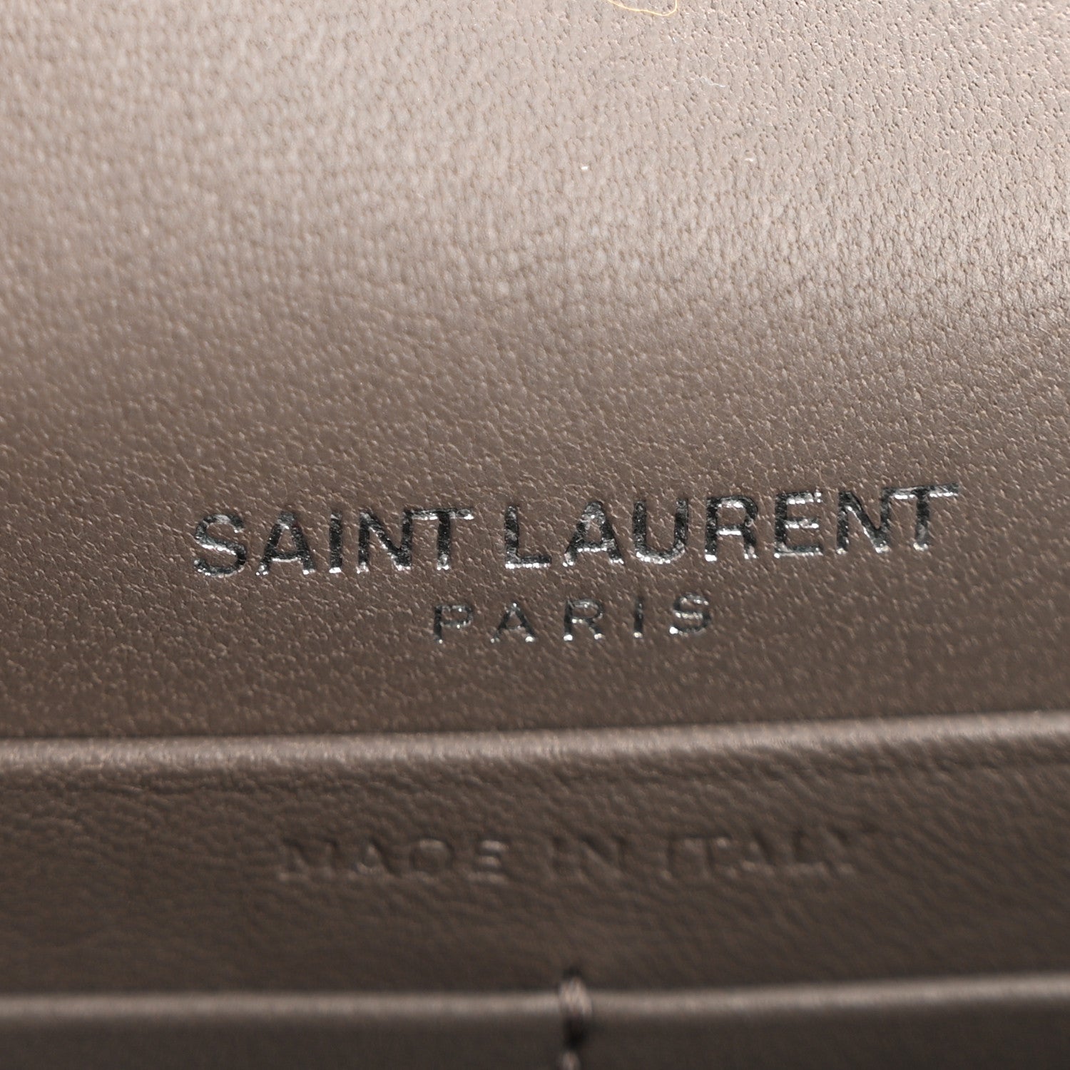 Saint Laurent Calfskin Crocodile Embossed Kate Monogram Tassel Chain Wallet Fog 6 of 12