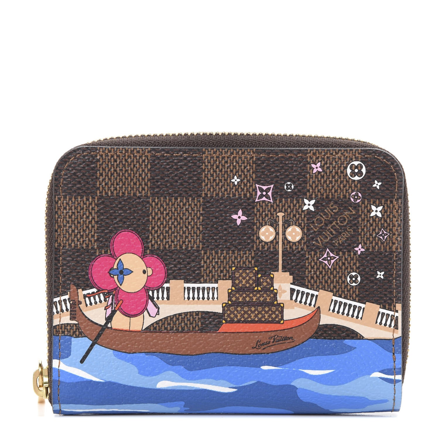 Louis Vuitton Damier Ebene 2019 Christmas Animation Zippy Coin Purse Blue 1 of 7