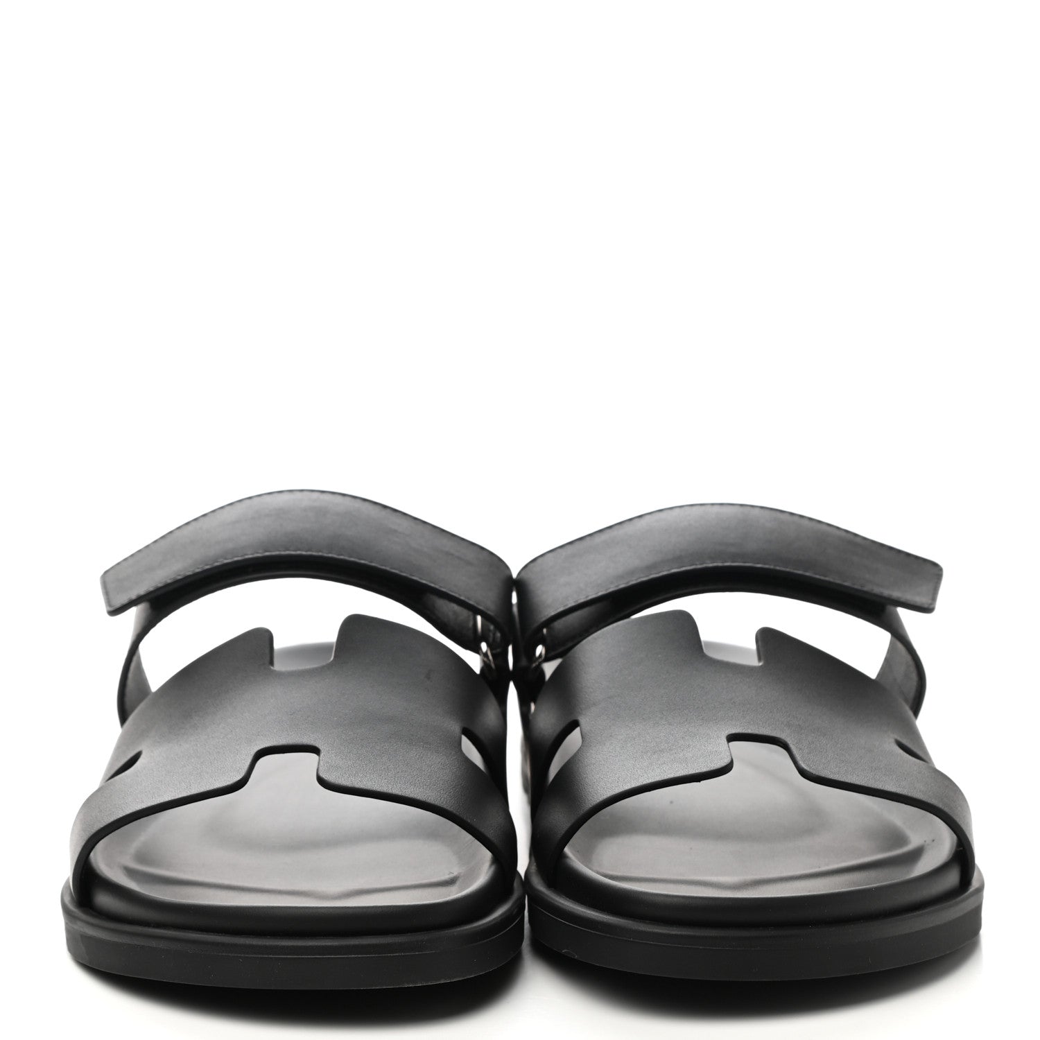 Hermes Calfskin Mens Chypre Sandals 43 Black 2 of 8