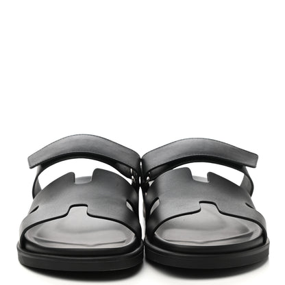 Hermes Calfskin Mens Chypre Sandals 43 Black 2 of 8
