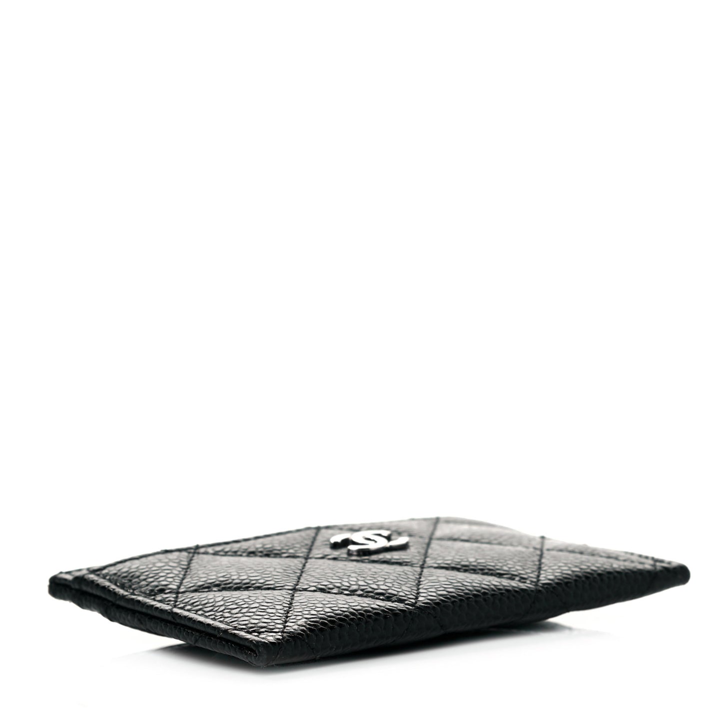 Caviar Quilted Card Holder Black