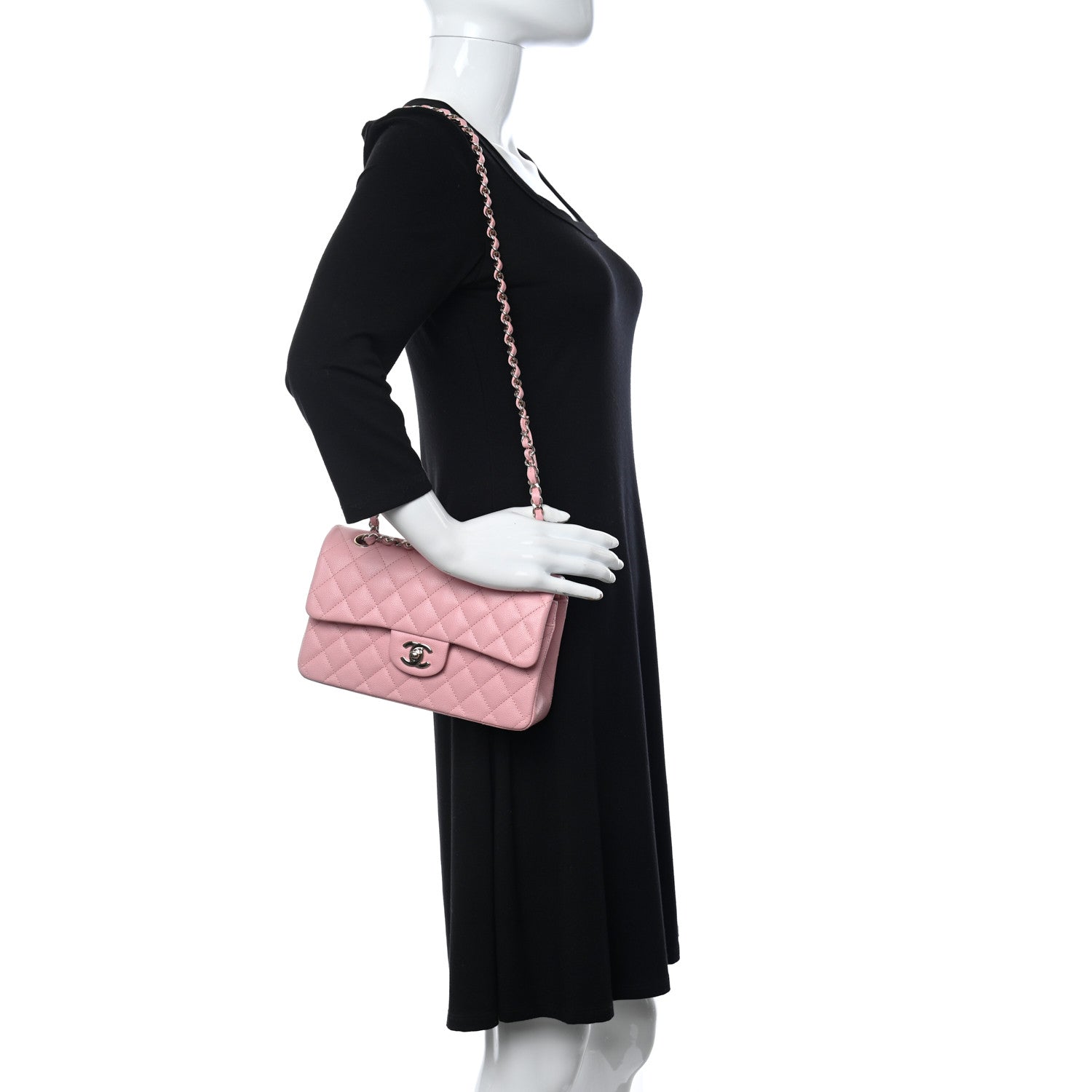 Chanel Caviar Quilted Small Double Flap Pink 2 of 10