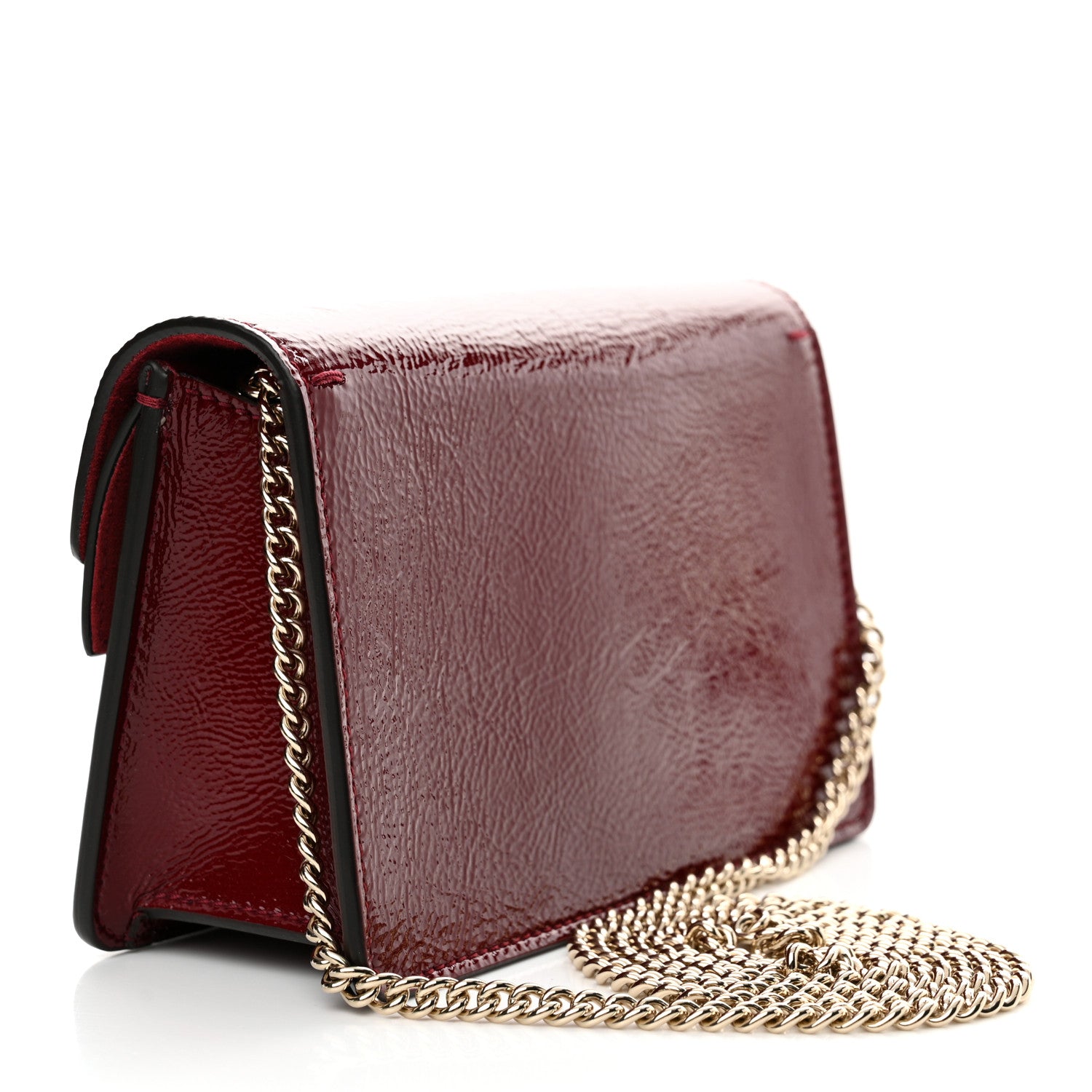 Gucci Crinkled Patent Mini Dionysus Shoulder Bag Rosso Ancora Red 3 of 12