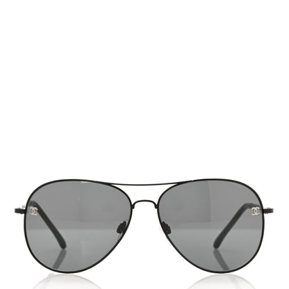 Chanel Aviator CC Sunglasses 4189-T-Q Black 2 of 7