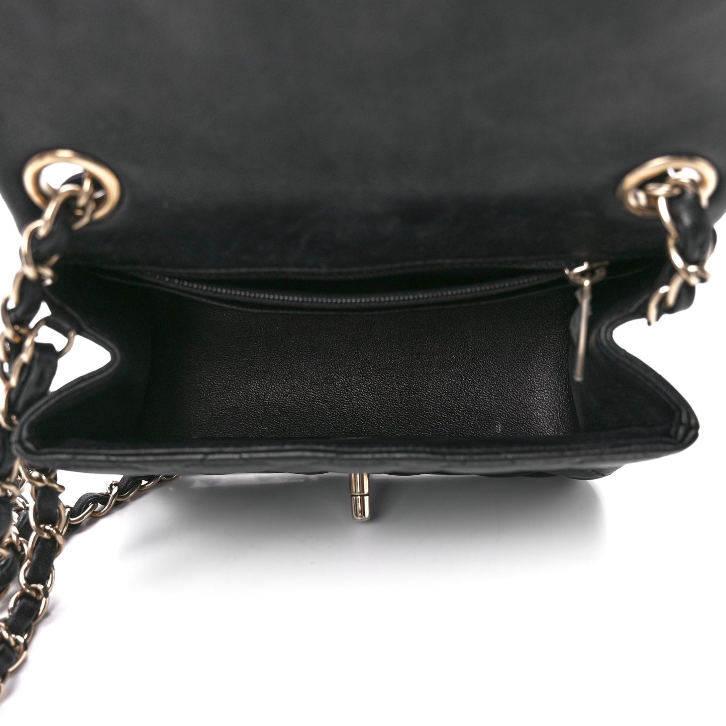 Lambskin Quilted Mini Square Flap Black