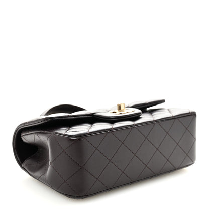 Chanel Lambskin Quilted Mini Top Handle Rectangular Flap Dark Purple 3 of 9