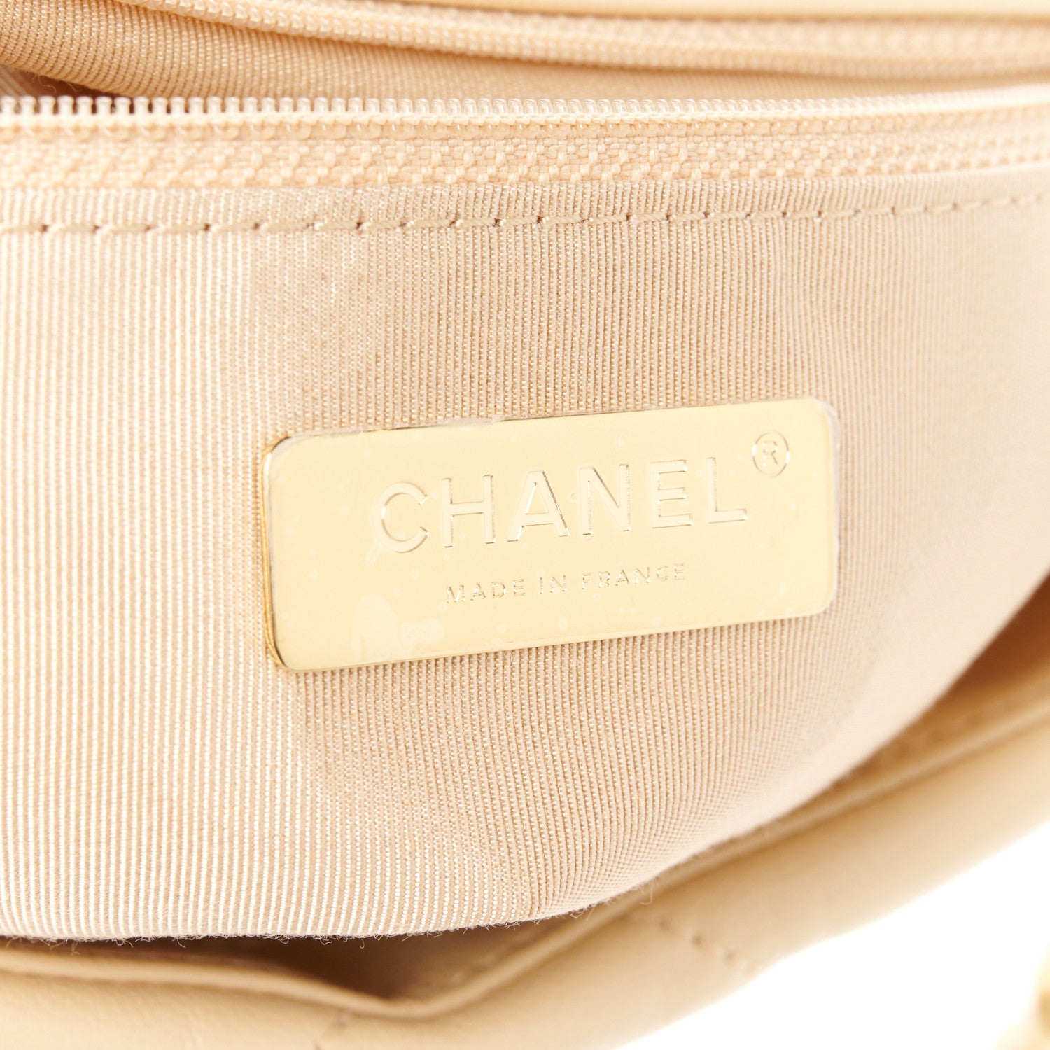 Chanel Shiny Goatskin Quilted Medium Chanel 19 Flap Beige 6 of 11