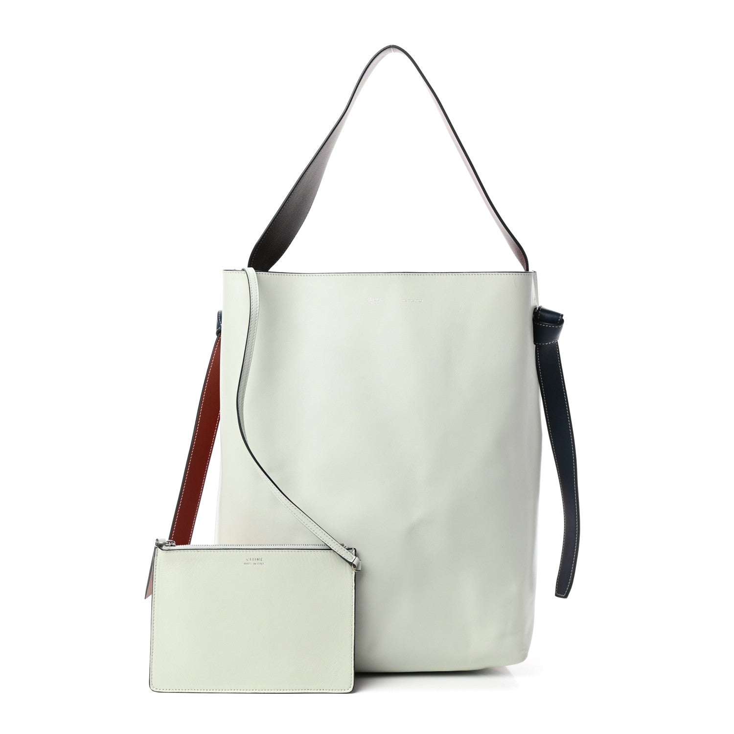 Celine Shiny Smooth Calfskin Small Twisted Cabas Chili White 1 of 9