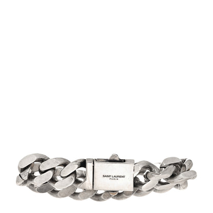Saint Laurent Metal Curb Chain Bracelet Oxidized Silver 1 of 4