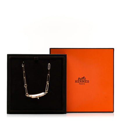Hermes 18K Yellow Gold Diamond Pave Kelly Chaine Choker Necklace 6 of 6