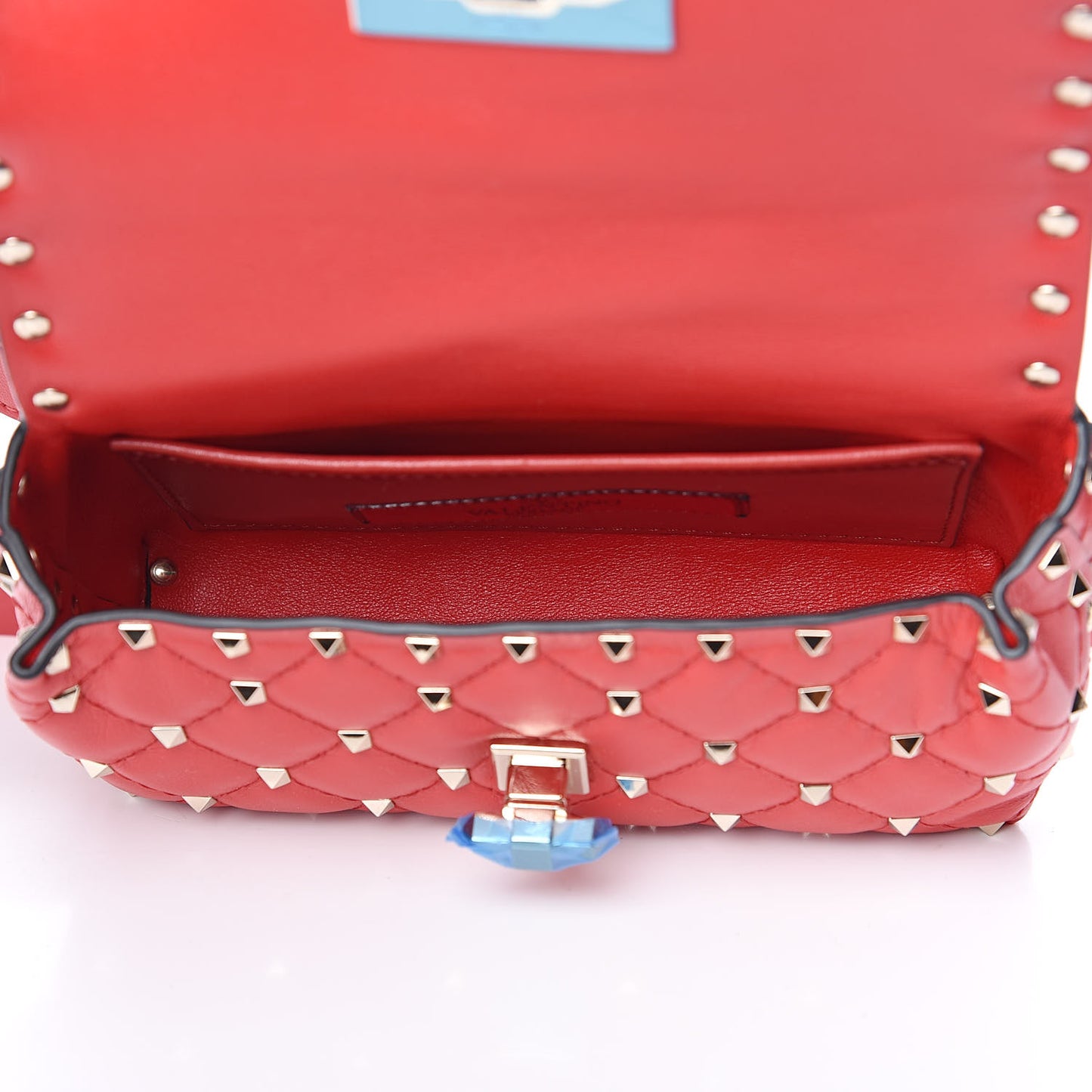 Nappa Rockstud Spike Belt Bag Rouge Pur
