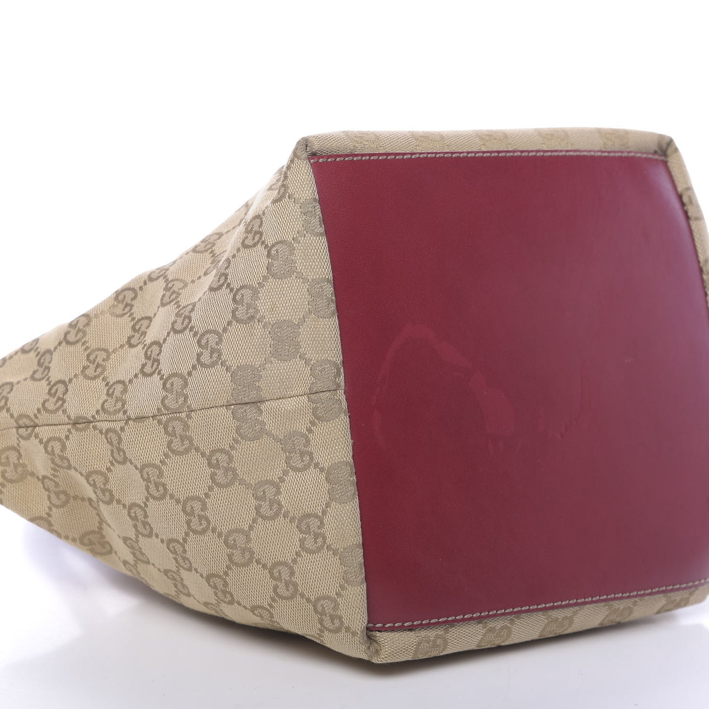 GG Monogram Small Web Handle Bucket Tote Beige