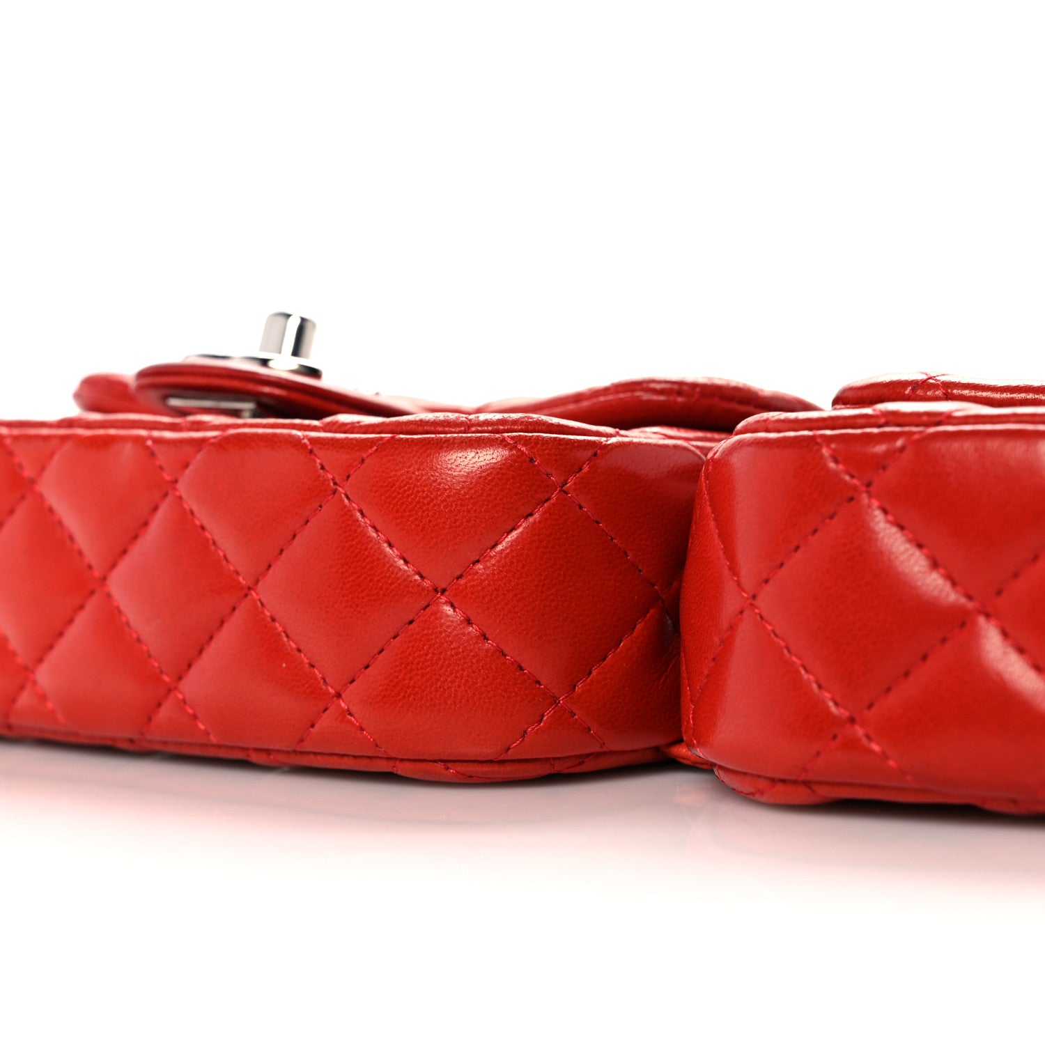 Chanel Lambskin Quilted Double Mini Flap Crossbody Red 7 of 13