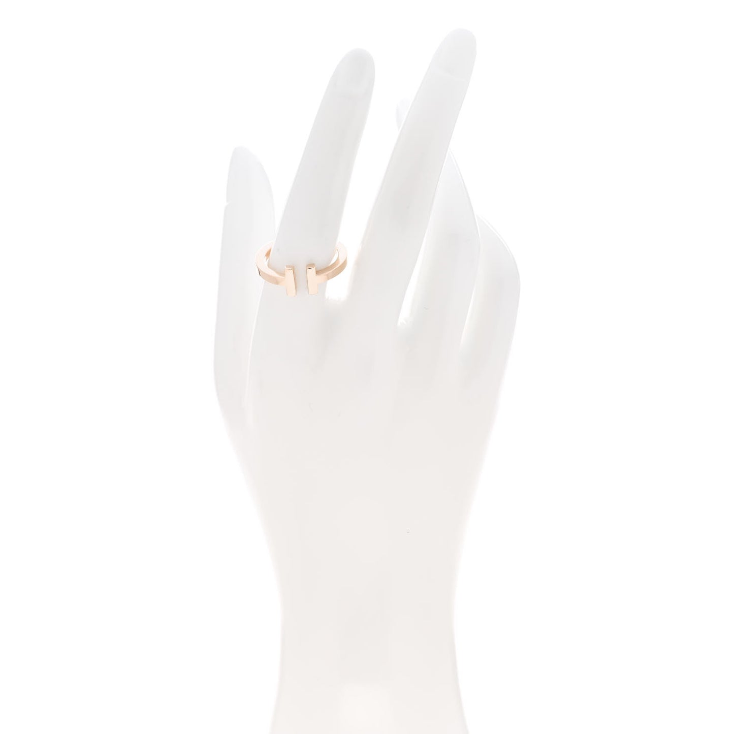 18K Rose Gold T Square Ring 58 8.25