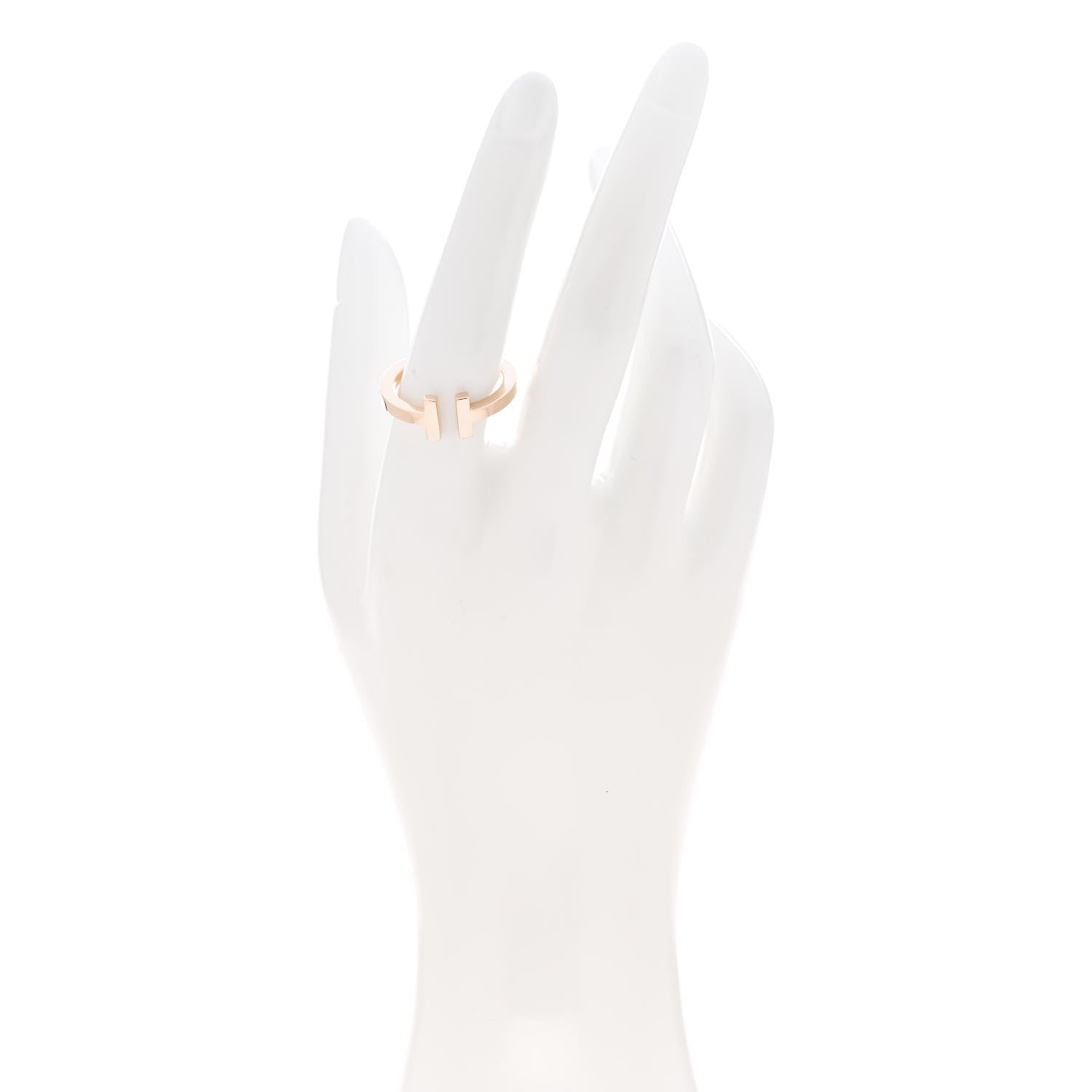 Tiffany 18K Rose Gold T Square Ring 58 8.25 2 of 5