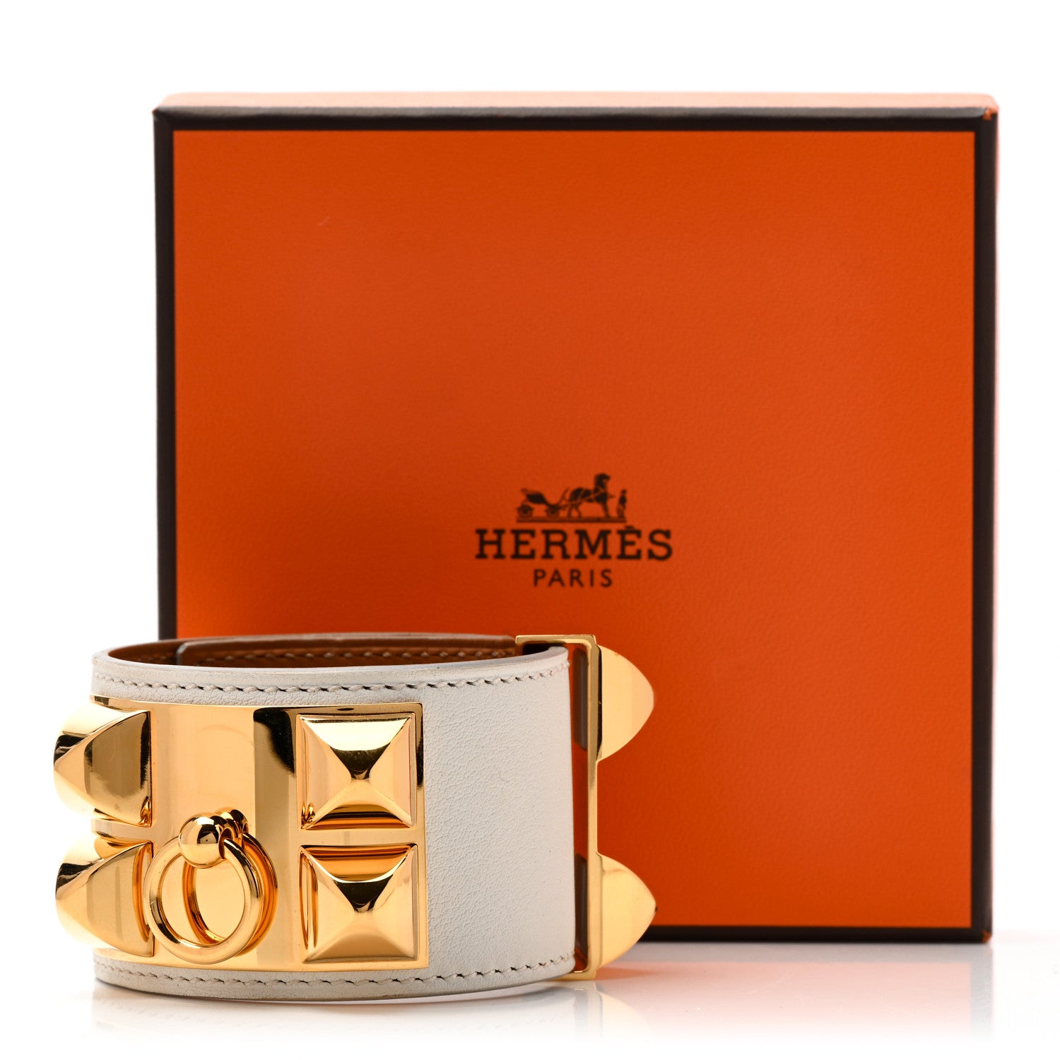 Hermes Swift Collier de Chien CDC Bracelet T2 Craie 7 of 7
