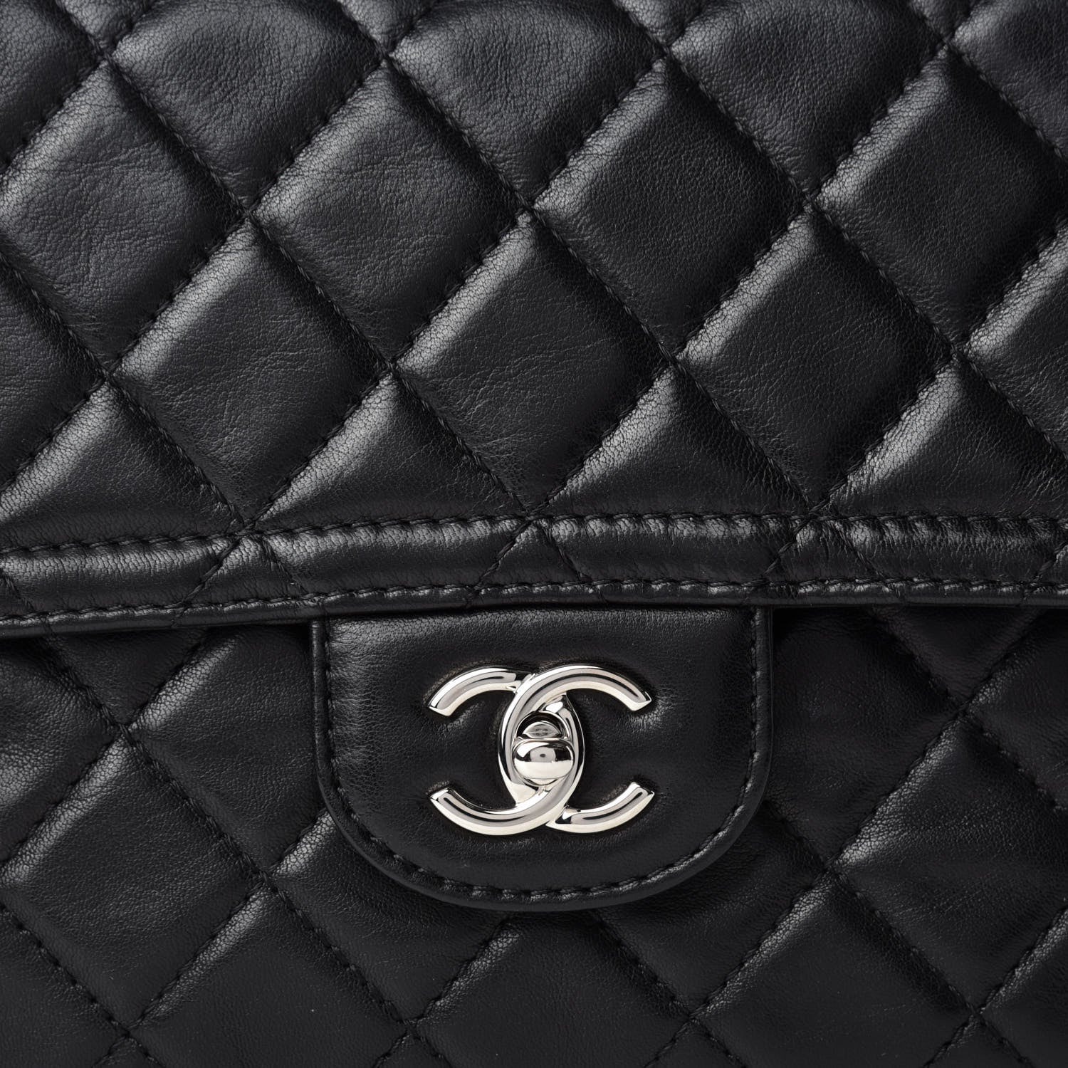Chanel Lambskin Quilted Messenger Bag Black 10 of 11