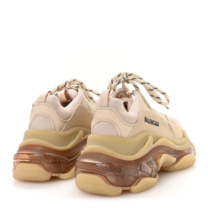 Balenciaga Fabric Mesh Clear Sole Womens Triple S Sneakers 37 Nude 5 of 7