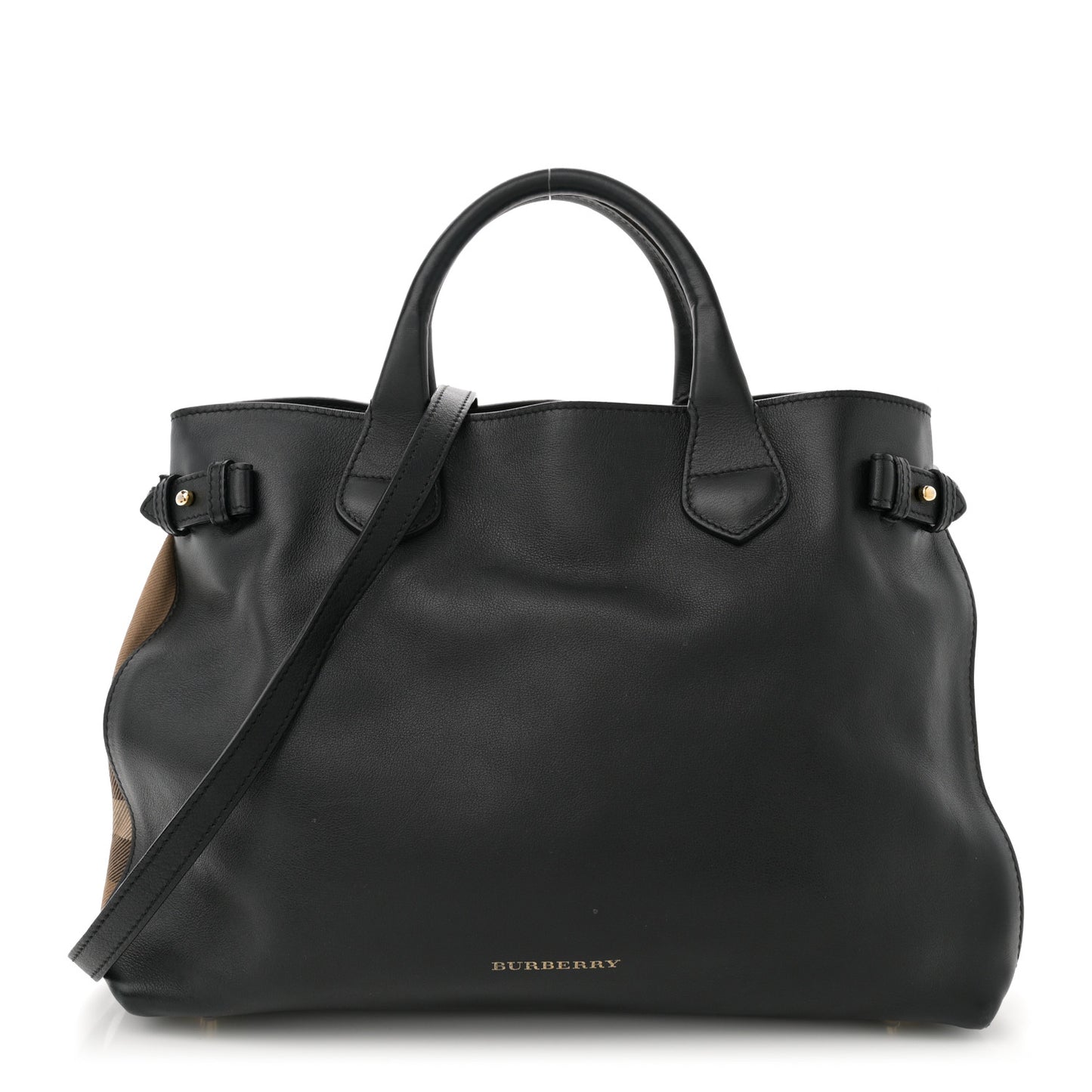 Smooth Calfskin Medium Sartorial Banner Tote Black