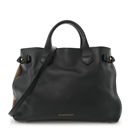 Burberry Smooth Calfskin Medium Sartorial Banner Tote Black 1 of 15