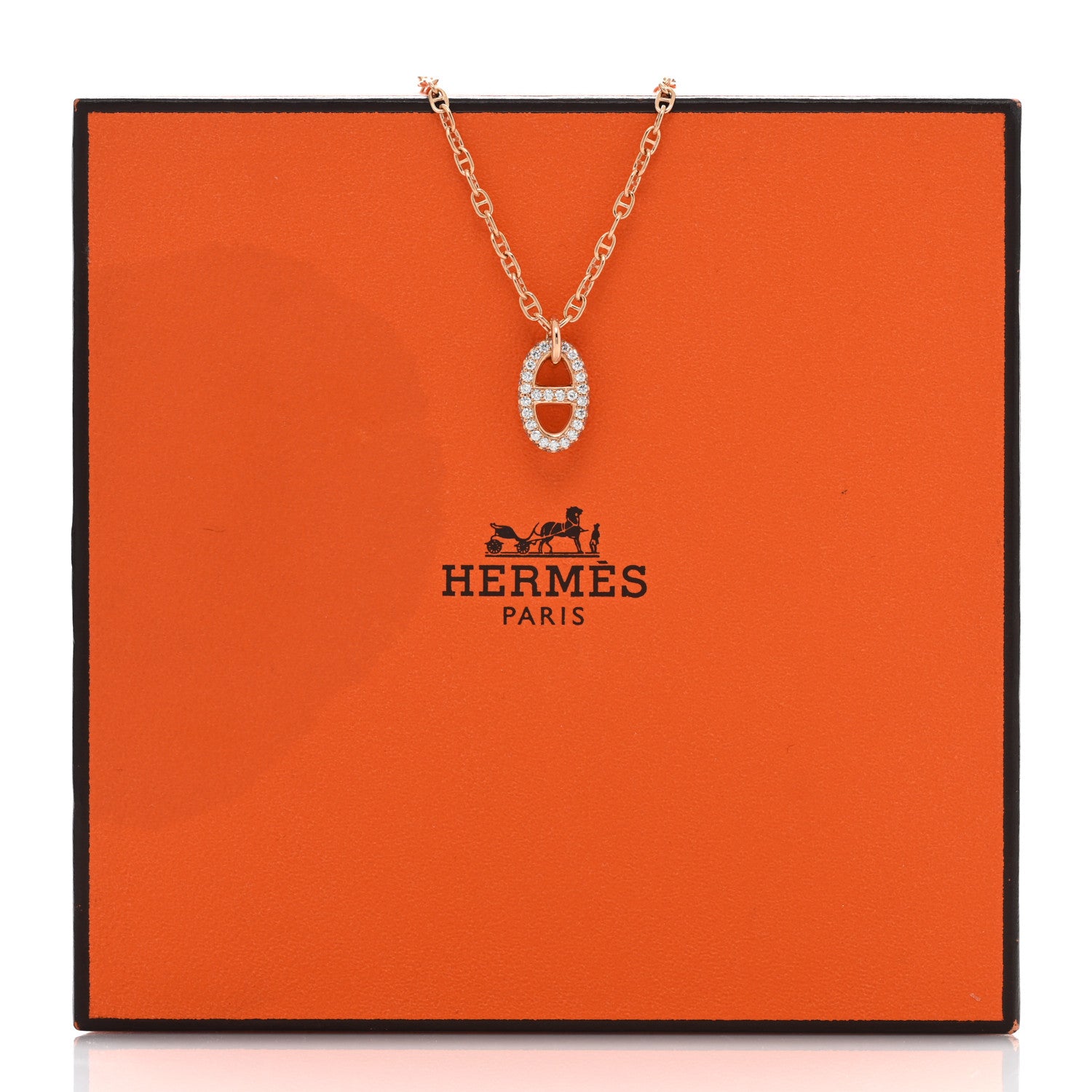 Hermes 18K Rose Gold Diamond PM New Farandole Pendant Necklace SH 5 of 5