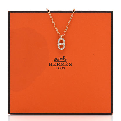 Hermes 18K Rose Gold Diamond PM New Farandole Pendant Necklace SH 5 of 5