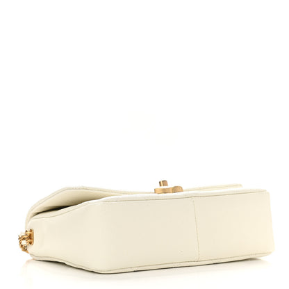 Chanel Shiny Caviar Quilted Small Chain Melody Flap White 4 of 11