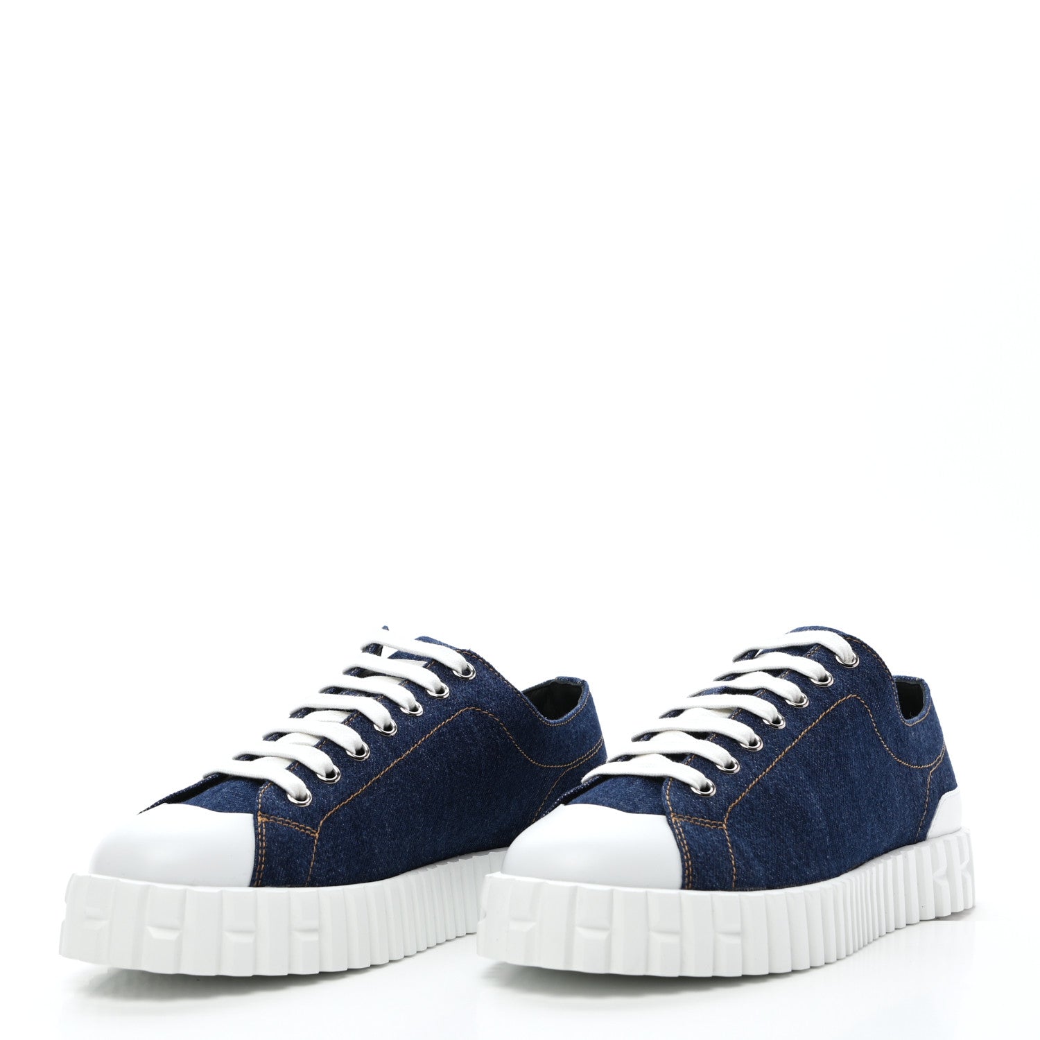 Hermes Denim Cross Sneakers 37.5 Bleu 3 of 9