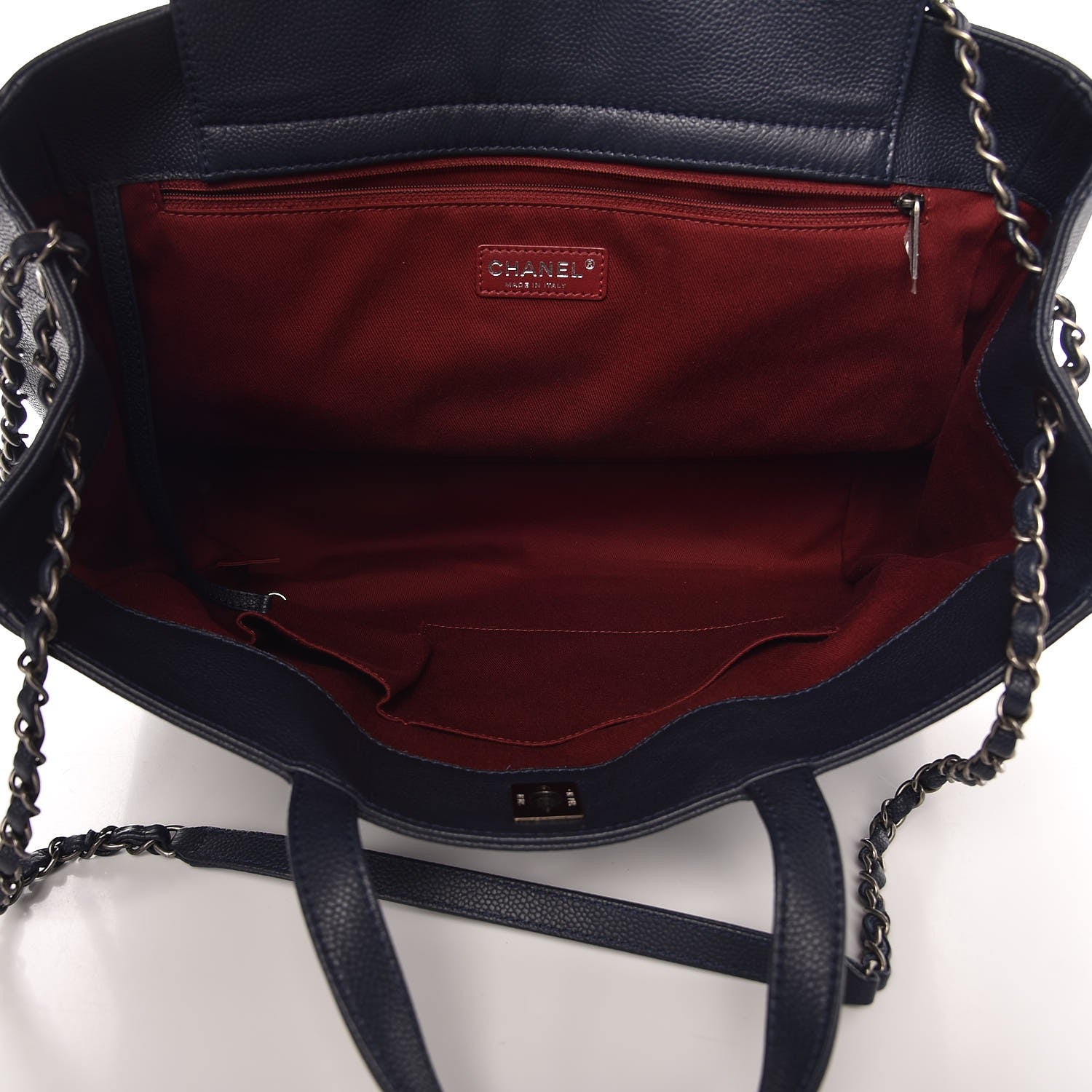 Chanel Caviar Large Shopping Tote Navy 6 of 8