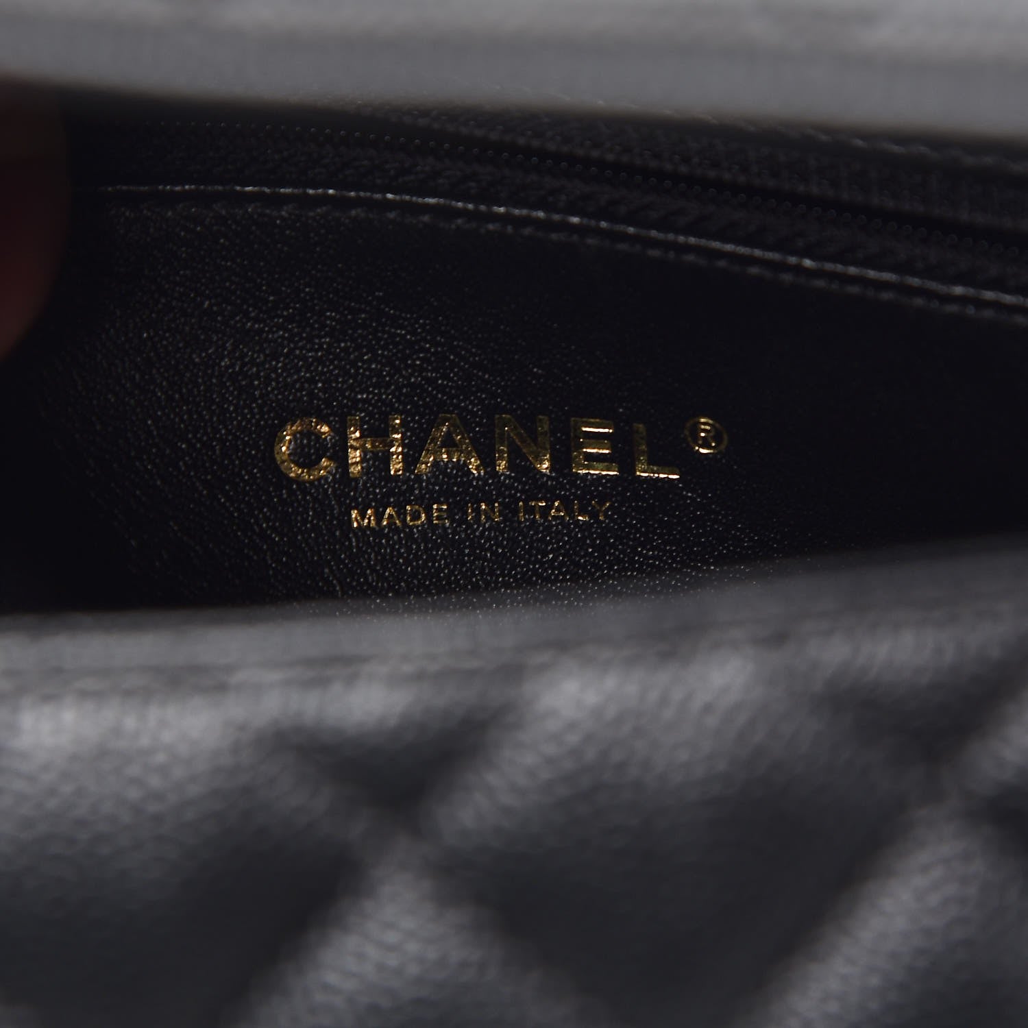 Chanel Caviar Elaphe Quilted Medium Coco Handle Flap Black Burgundy 7 of 9