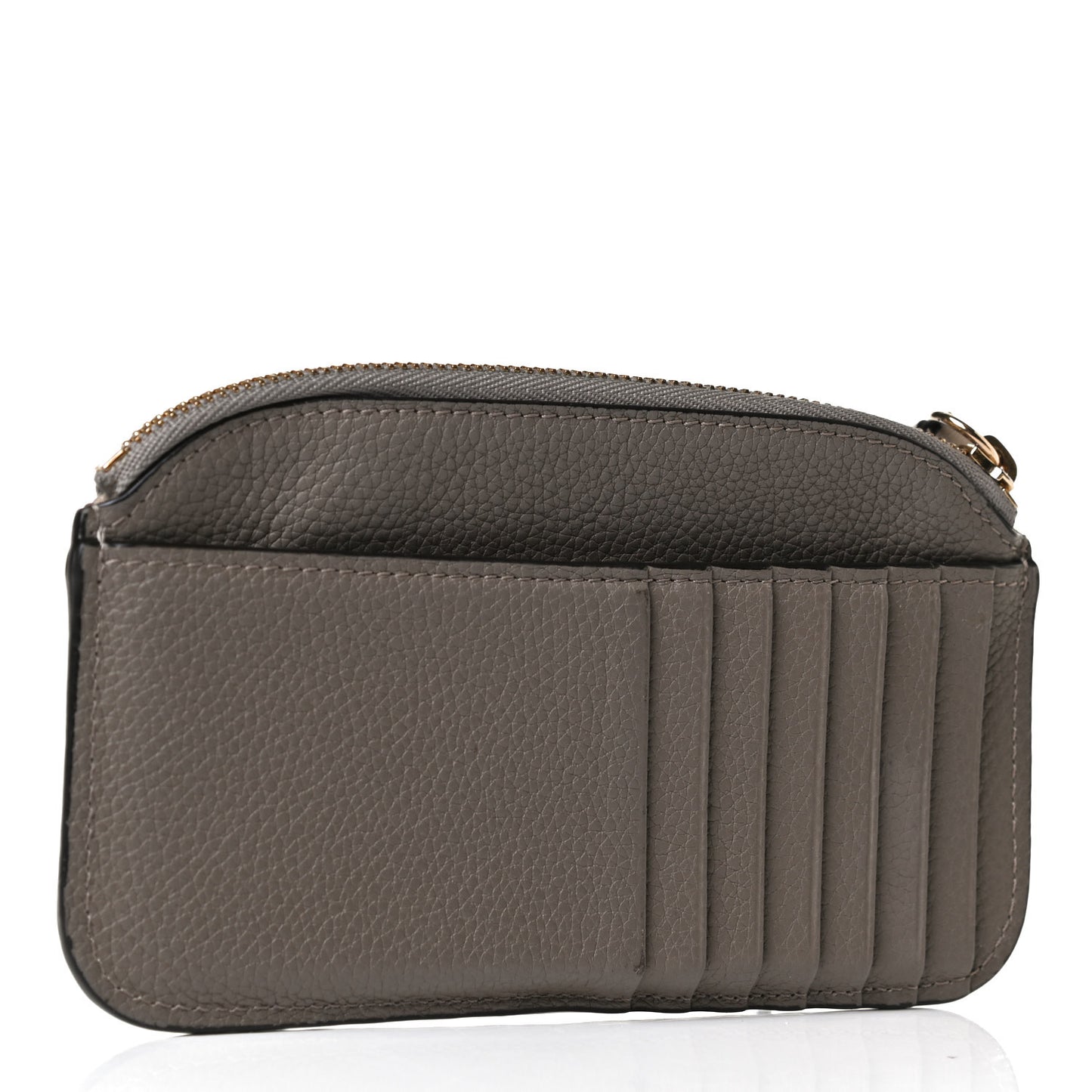 Grained Calfskin Purse Wallet Motty Grey