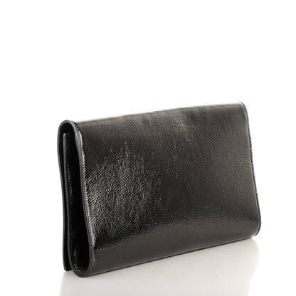 Saint Laurent Textured Patent Monogram Large Belle De Jour Clutch Black 10 of 14