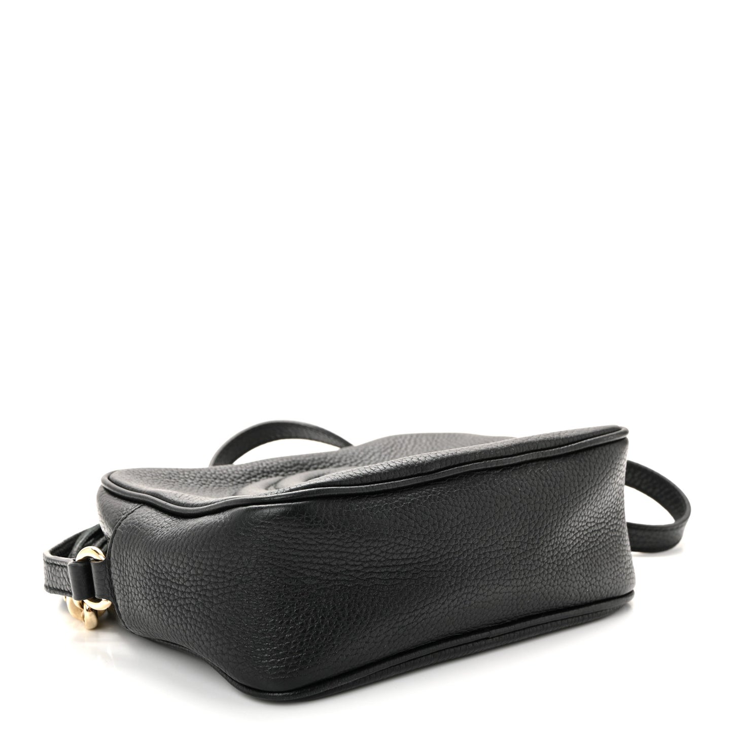 Pebbled Calfskin Small Soho Disco Bag Black