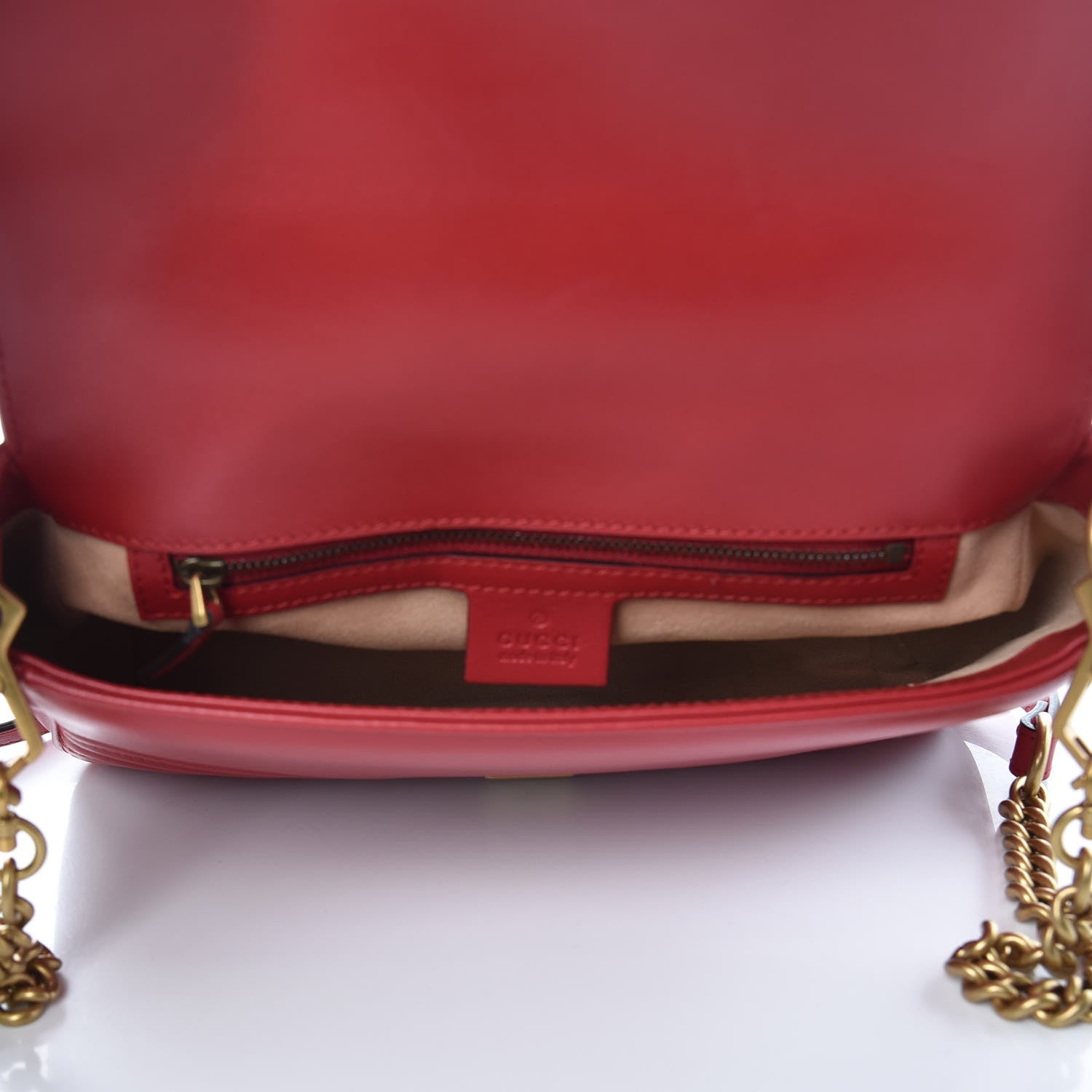Gucci Calfskin Matelasse Small GG Marmont Top Handle Shoulder Bag Hibiscus Red 5 of 9
